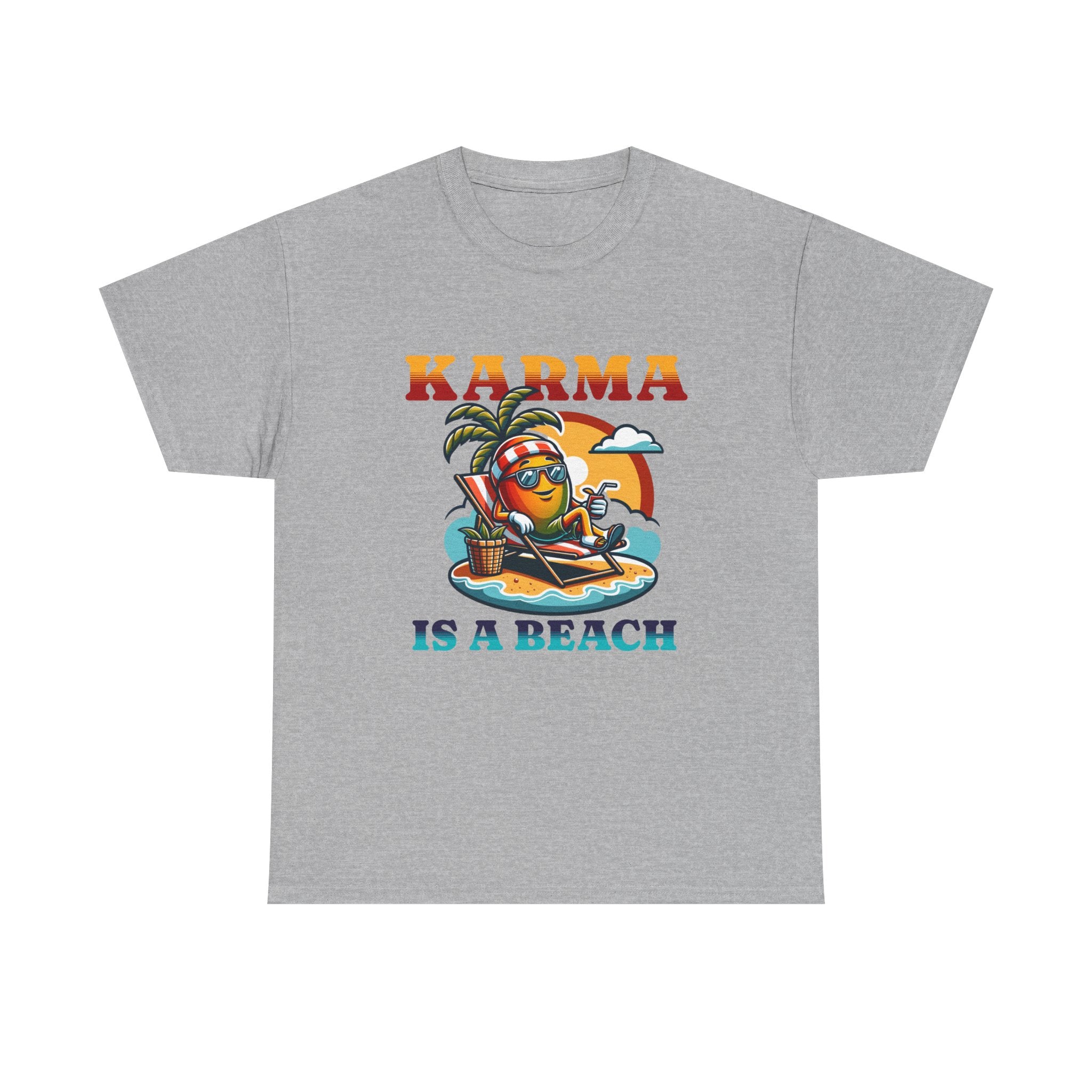 "Karma Is a Beach" Retro Tropical Tee