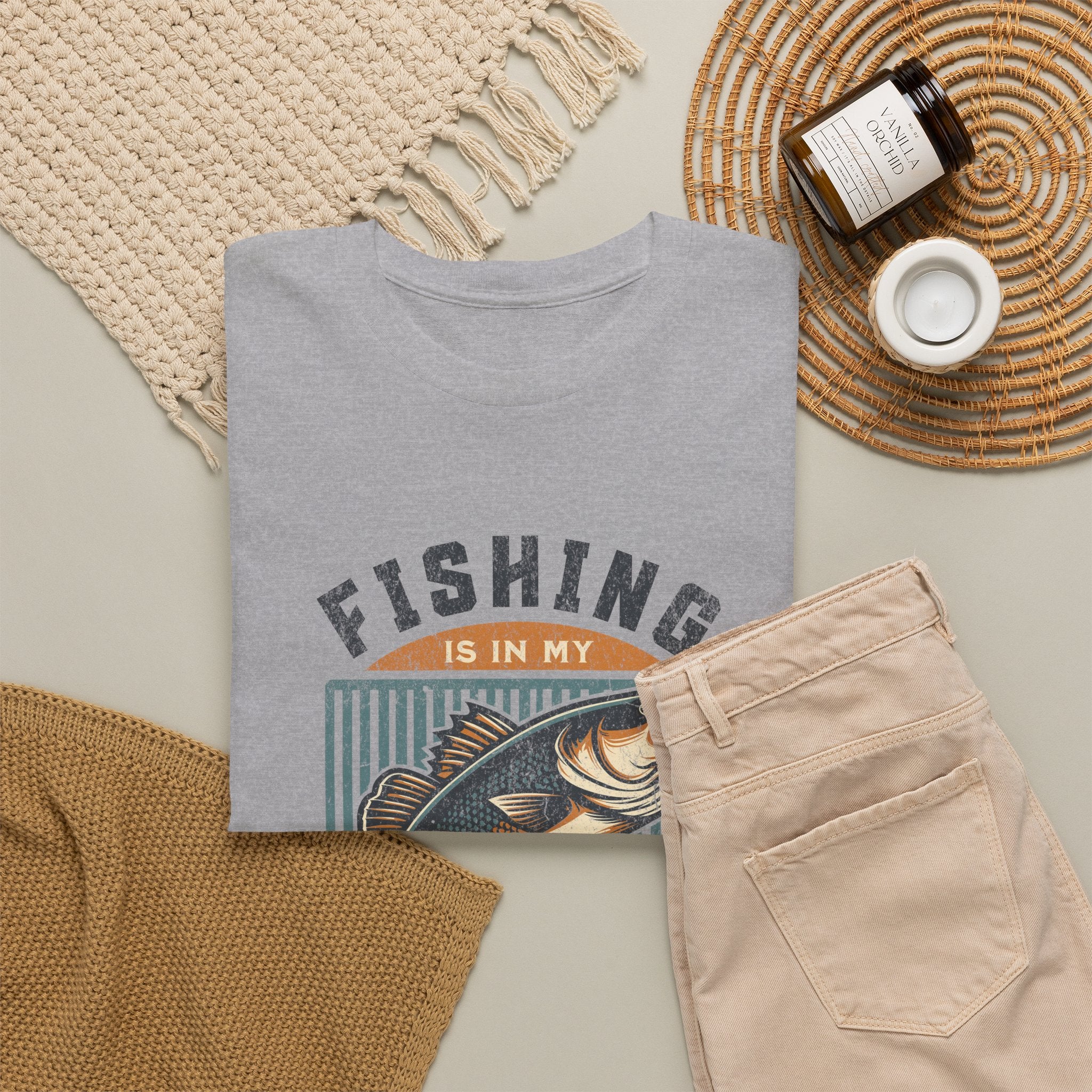 Fishing Is My Blood T-Shirt — Retro Bass Graphic Tee for Anglers
