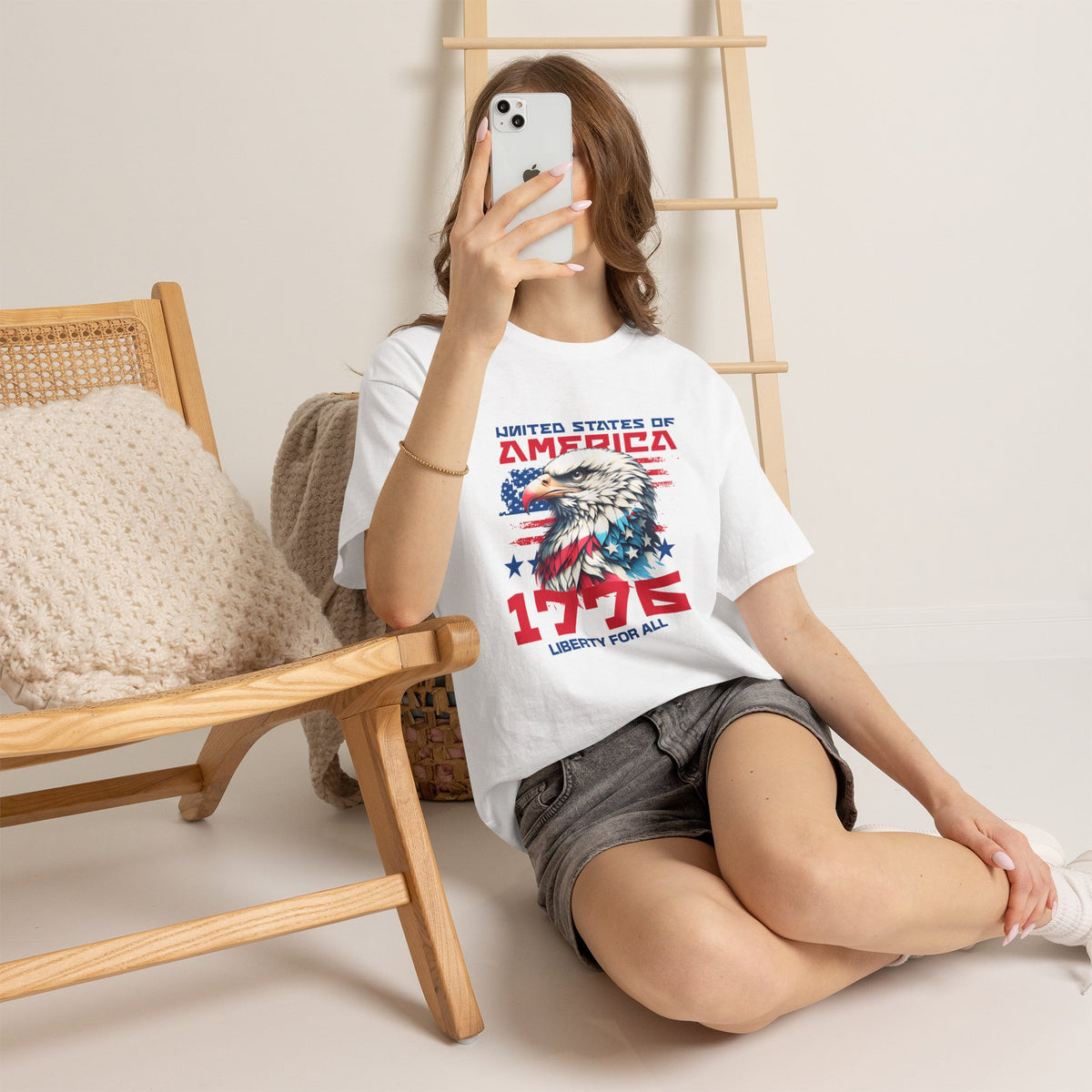 1776 Liberty For All T-Shirt — Patriotic American Eagle Independence Day Tee