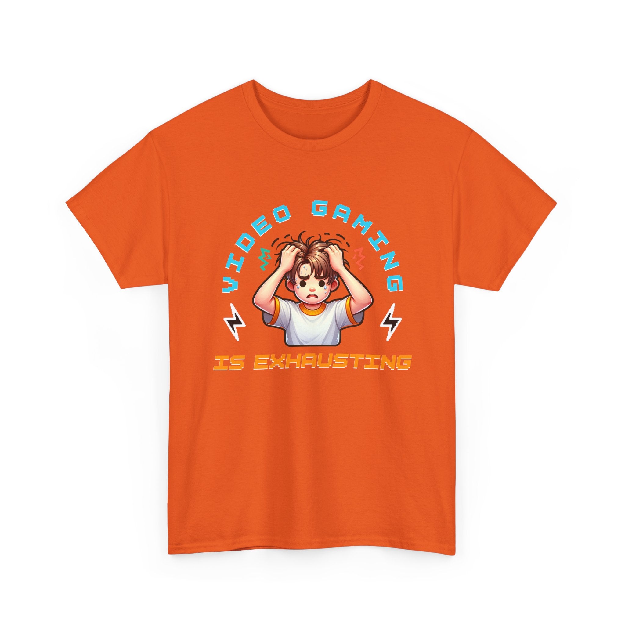 Gaming T‑Shirt — "Video Gaming Is Exhausting" Cute Anime Gamer Tee