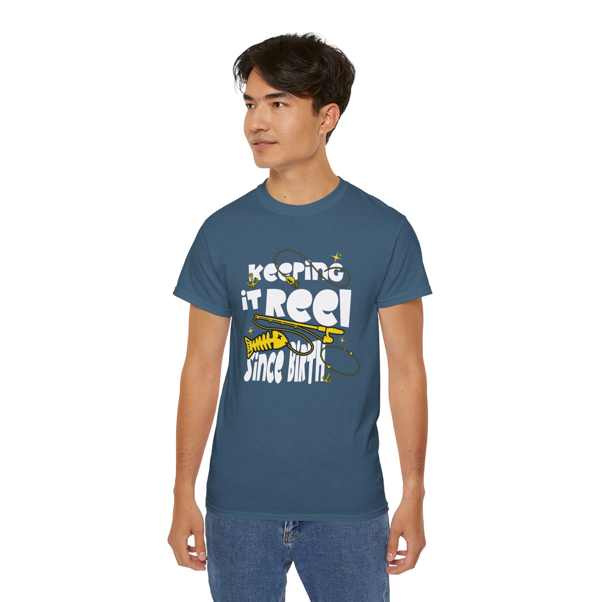 Keeping It Reel Since Birth Tee Cotton Fishing T-Shirt