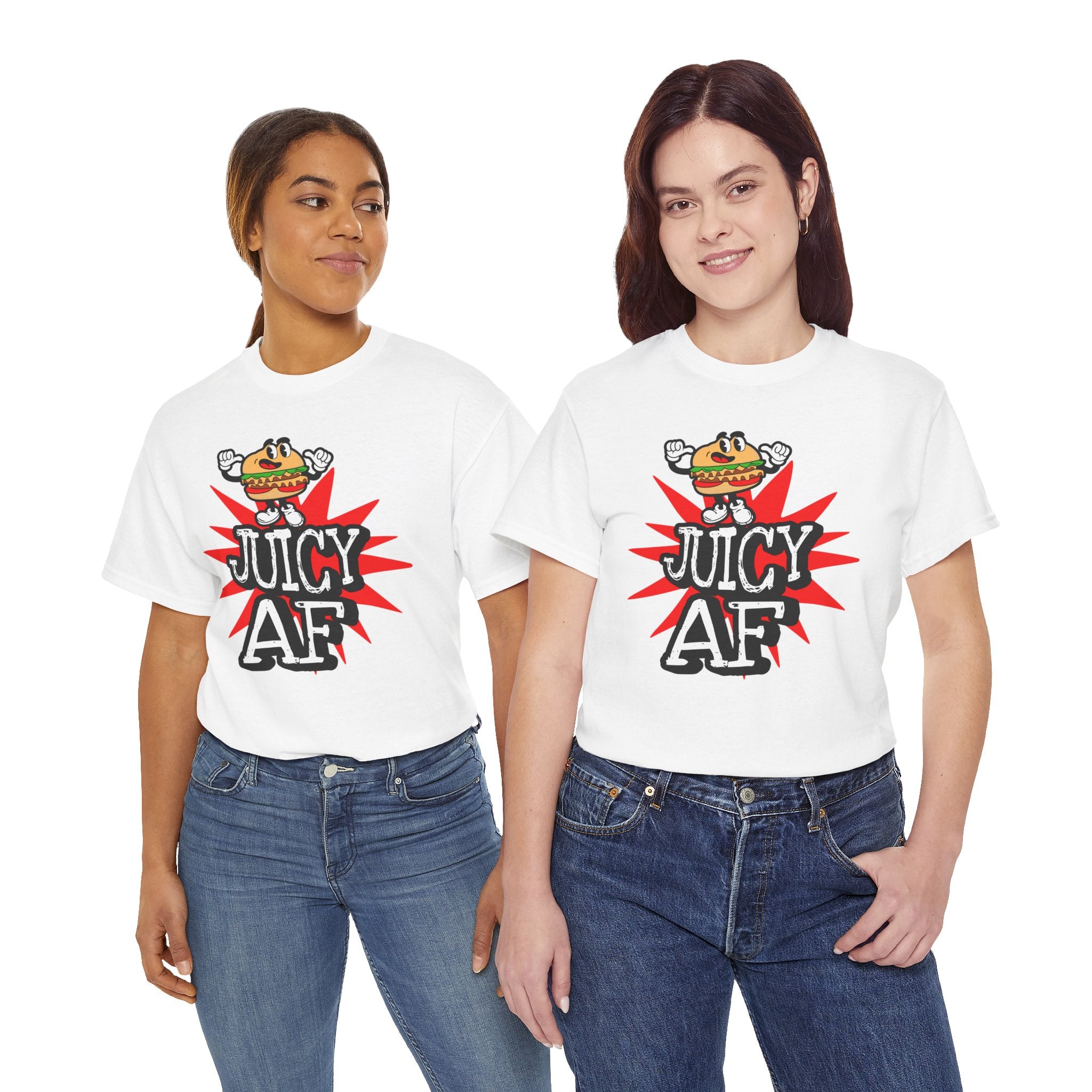 Juicy AF T-Shirt — Retro Cartoon Burger Graphic Tee