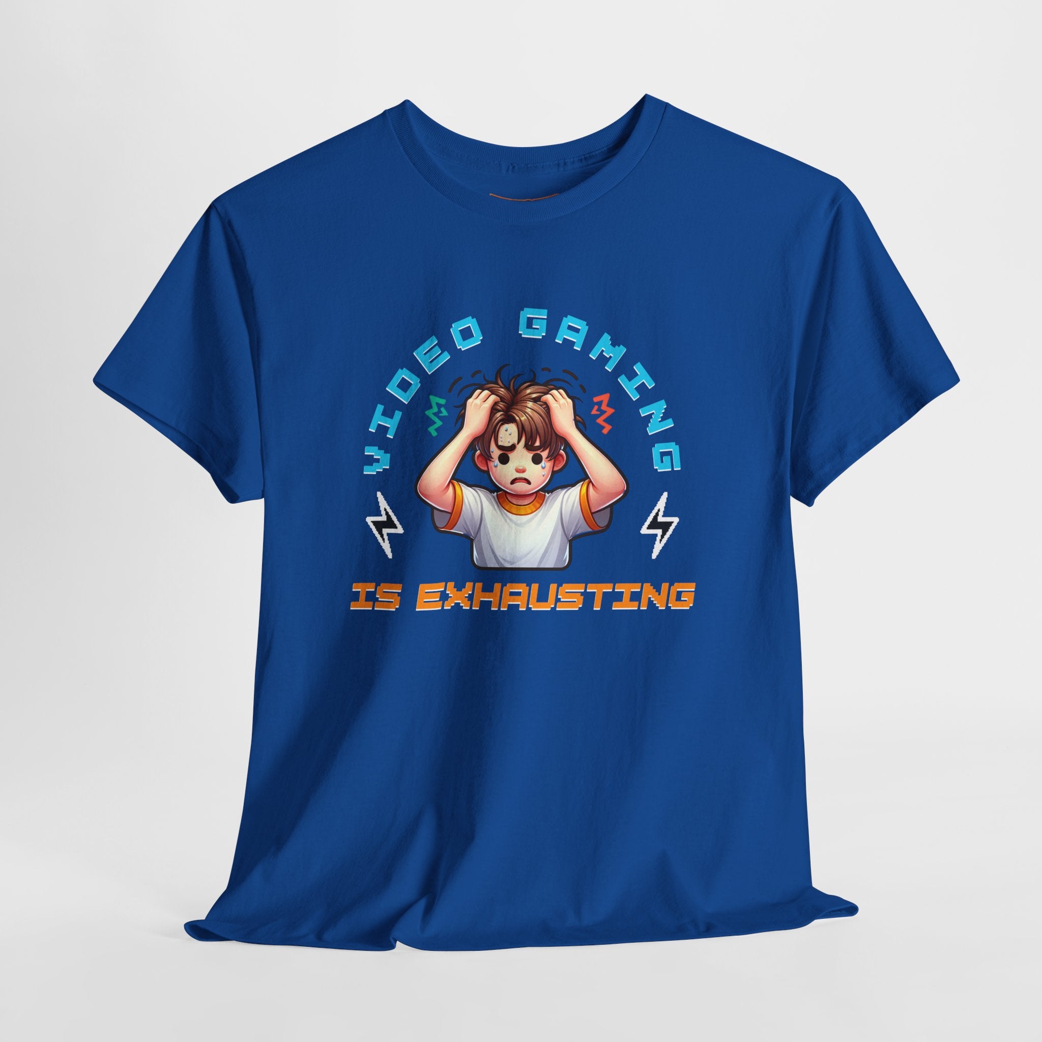 Gaming T‑Shirt — "Video Gaming Is Exhausting" Cute Anime Gamer Tee