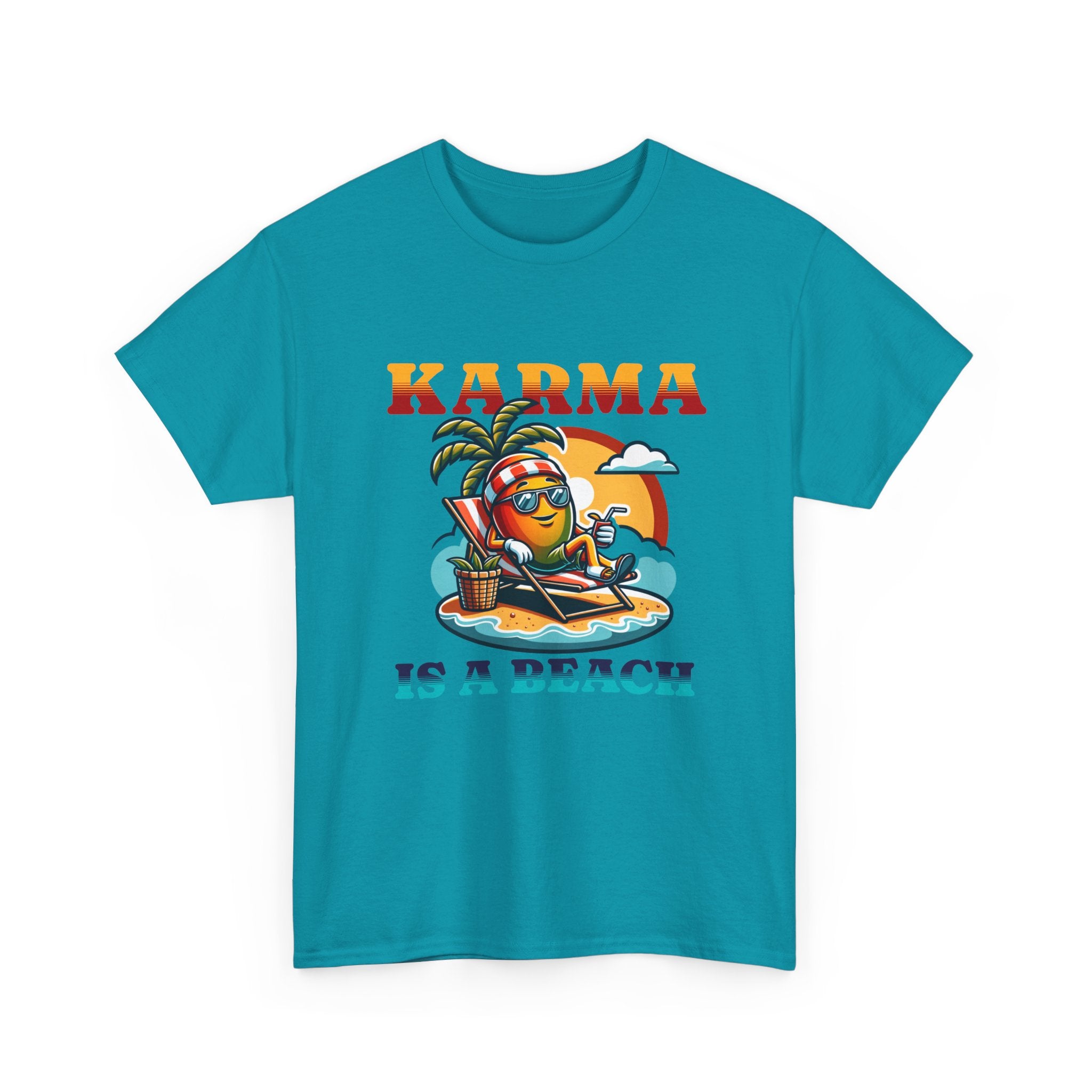 "Karma Is a Beach" Retro Tropical Tee