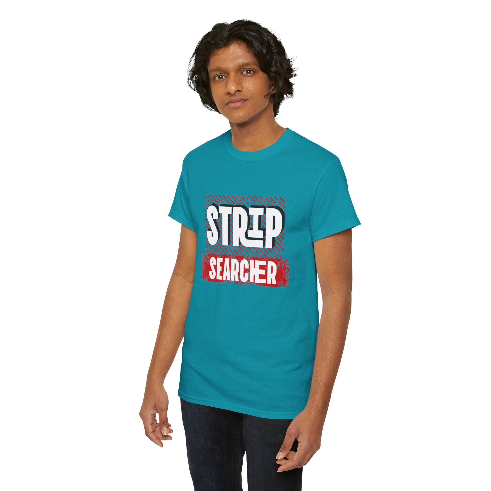 Step Searcher Graphic Tee — Vintage Red Stamped Design