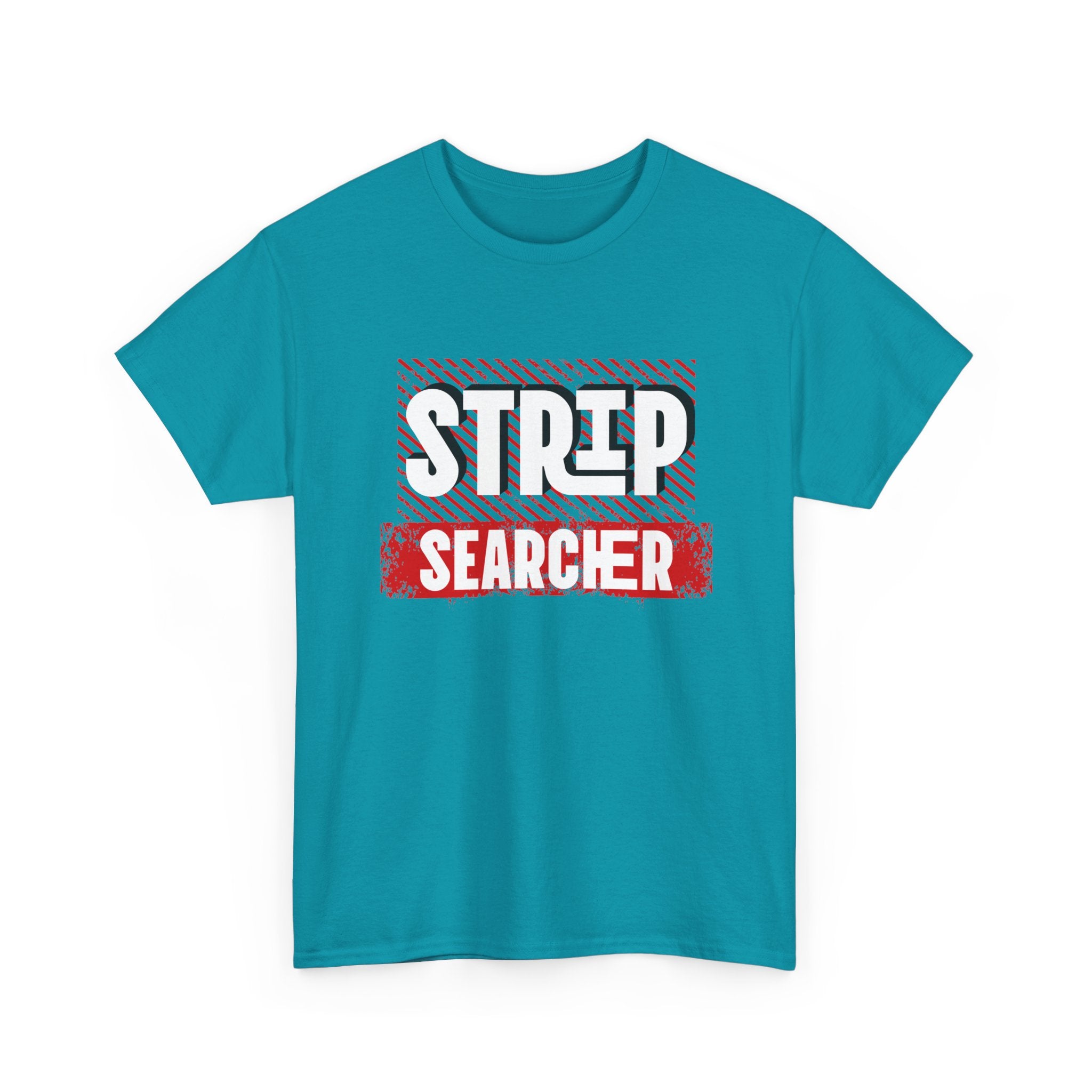 Step Searcher Graphic Tee — Vintage Red Stamped Design