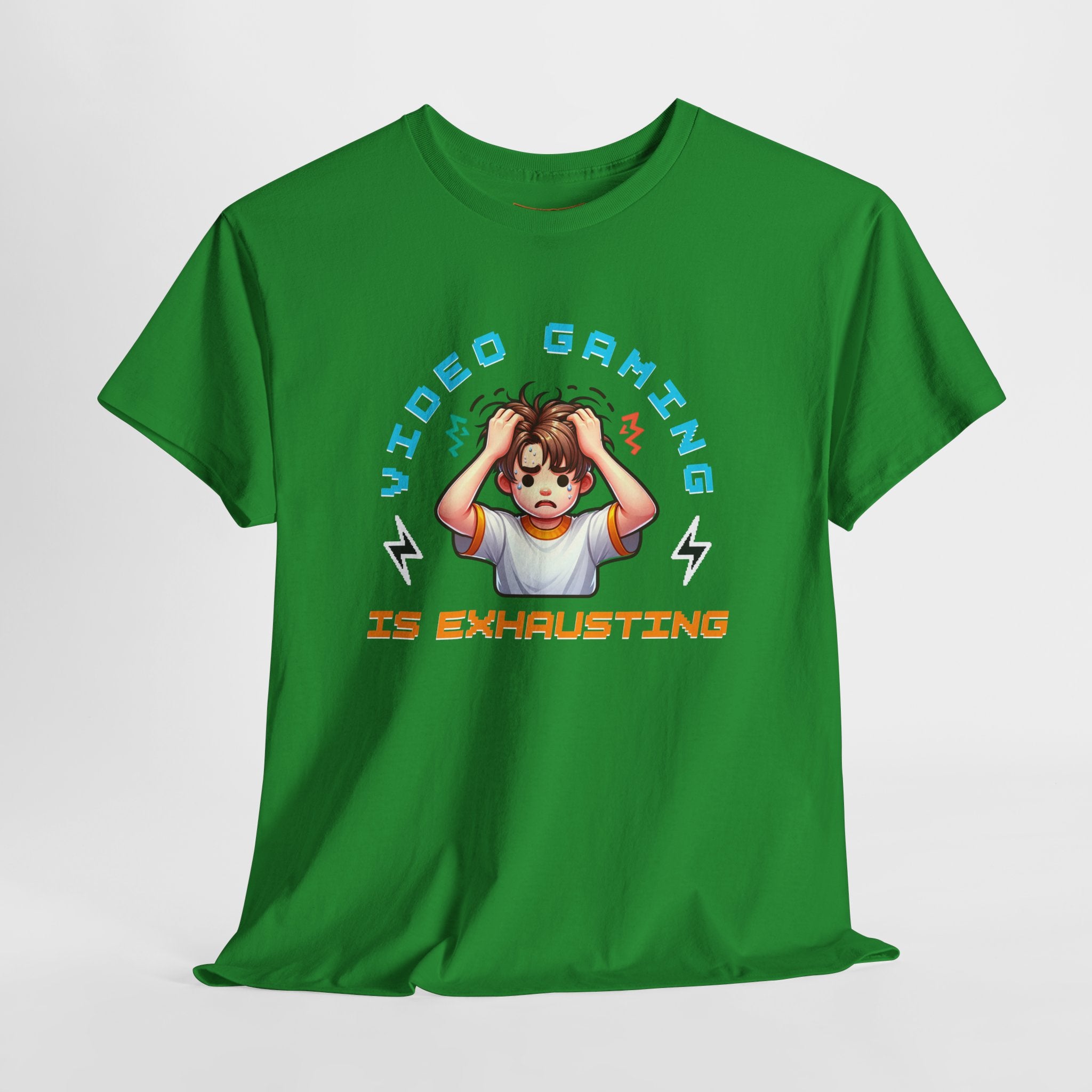 Gaming T‑Shirt — "Video Gaming Is Exhausting" Cute Anime Gamer Tee