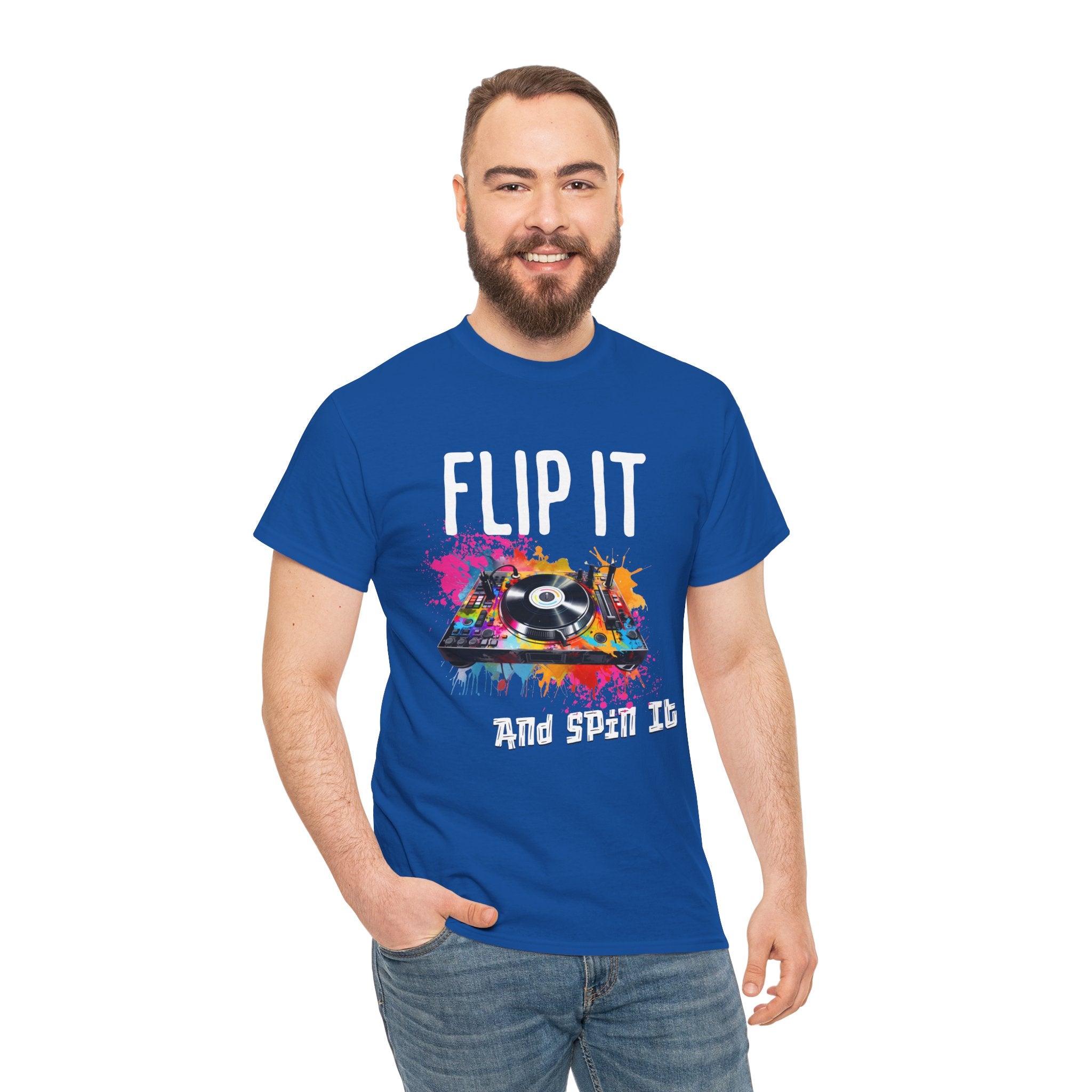 Flip & Spin the Record Unisex Heavy Cotton Tee