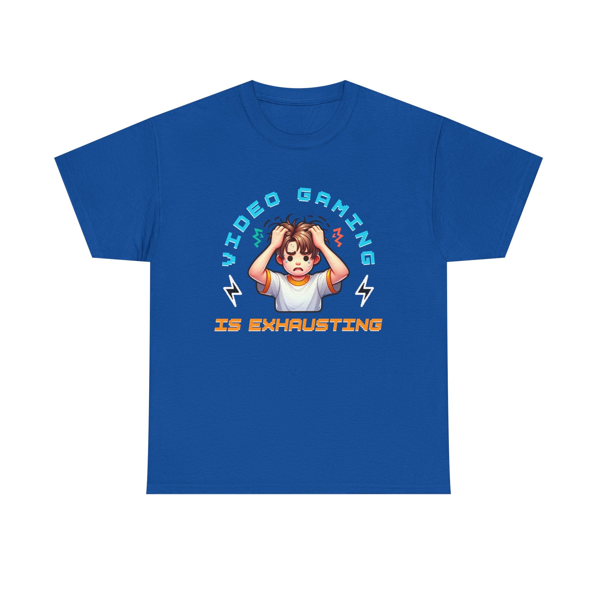 Gaming T‑Shirt — "Video Gaming Is Exhausting" Cute Anime Gamer Tee