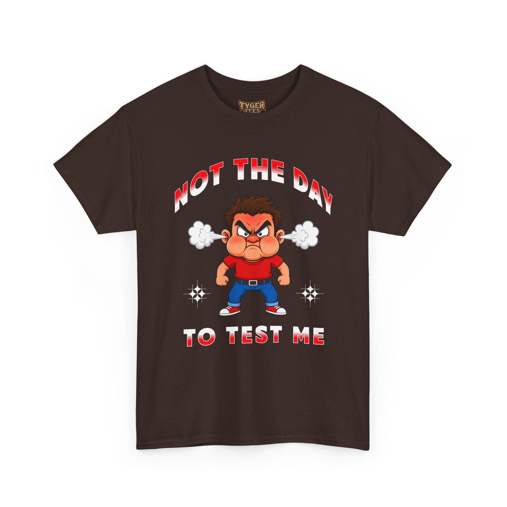 Not The Day To Test Me – Funny Angry Cartoon T-Shirt