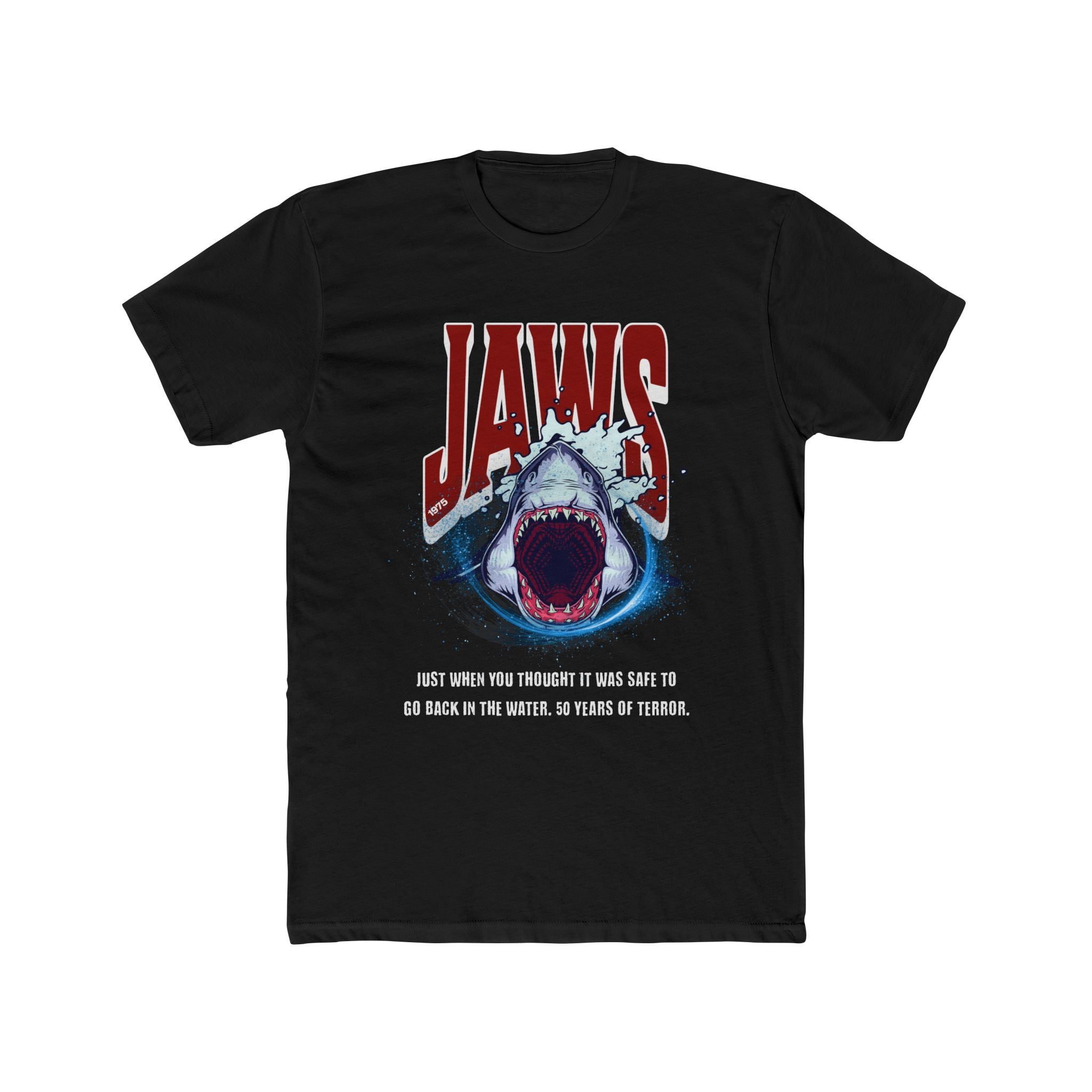 Jaws Movie 50 Years Of Terror Cotton Tee