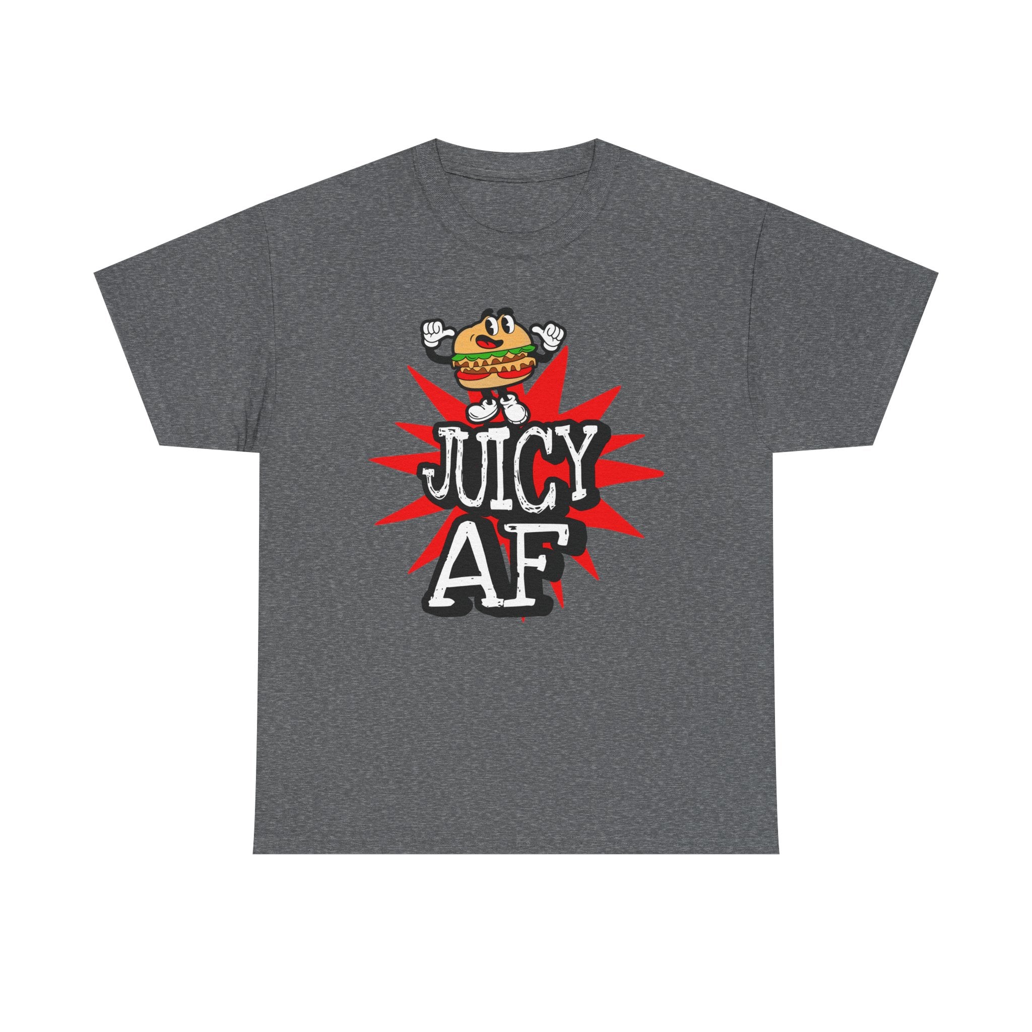 Juicy AF T-Shirt — Retro Cartoon Burger Graphic Tee
