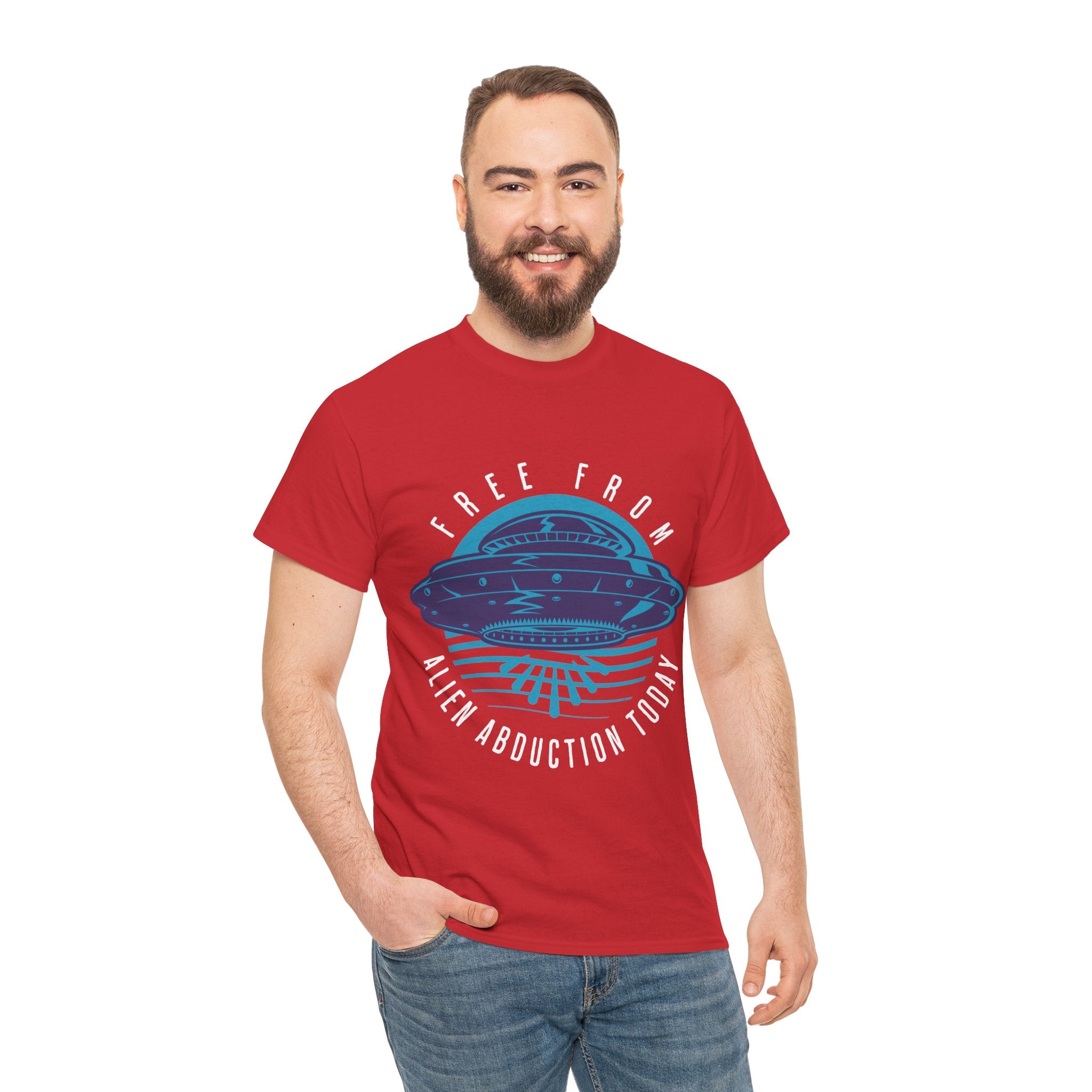 Alien Abduction Tee — "Free From Alien Abduction Today" UFO Graphic Shirt