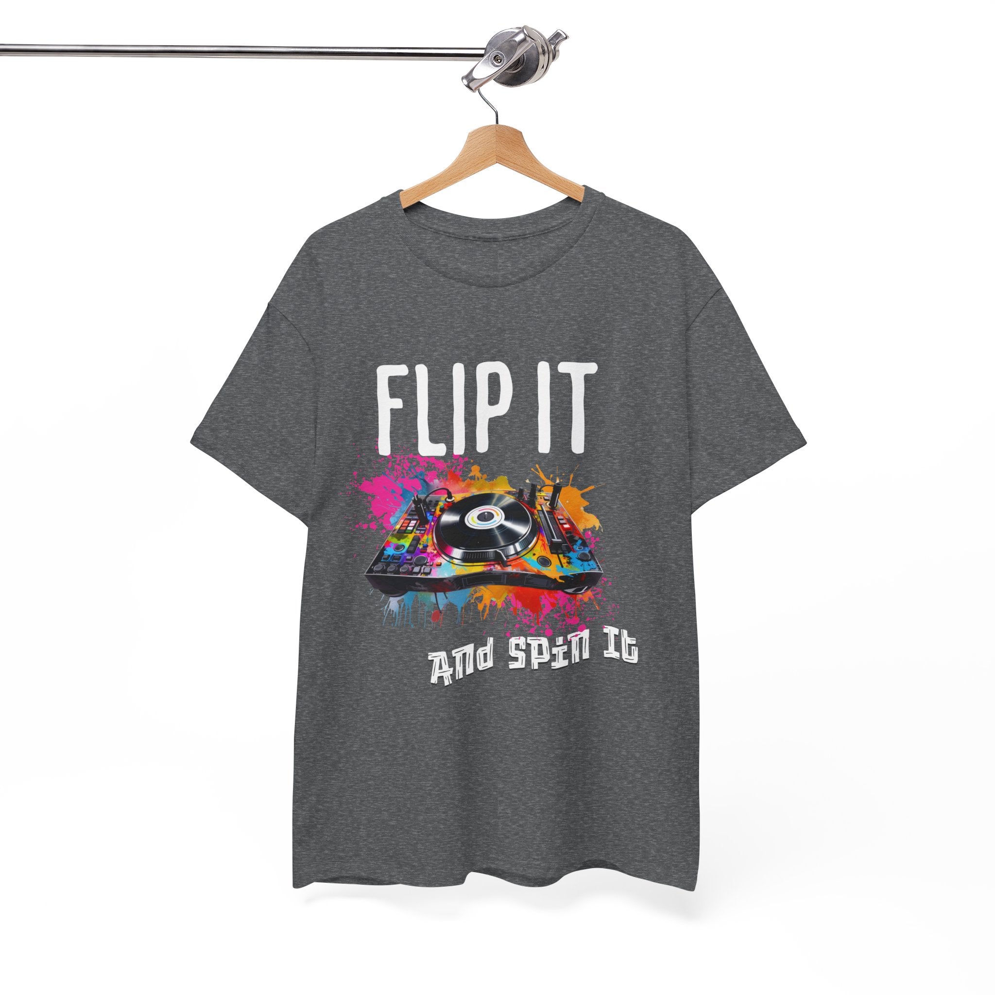Flip & Spin the Record Unisex Heavy Cotton Tee