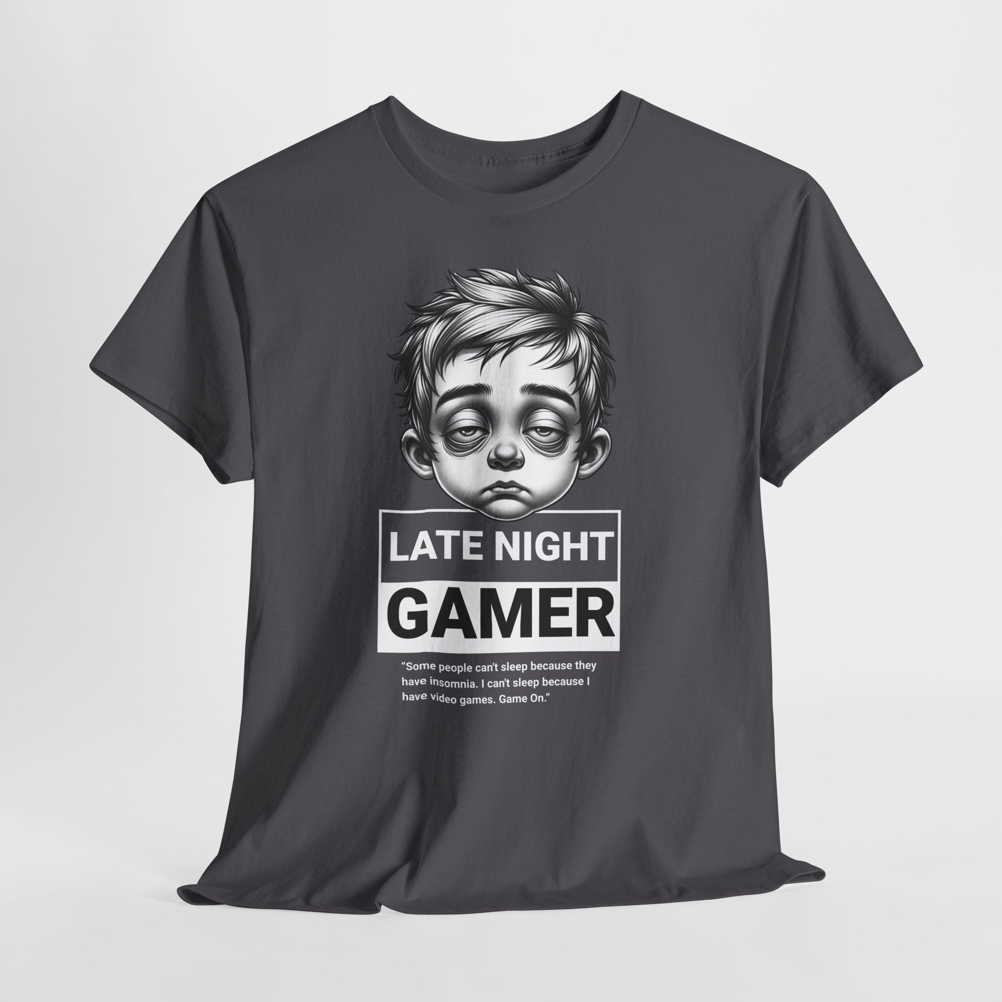 Late Night Gamer T-Shirt — Funny Sleepy Gamer Graphic Tee