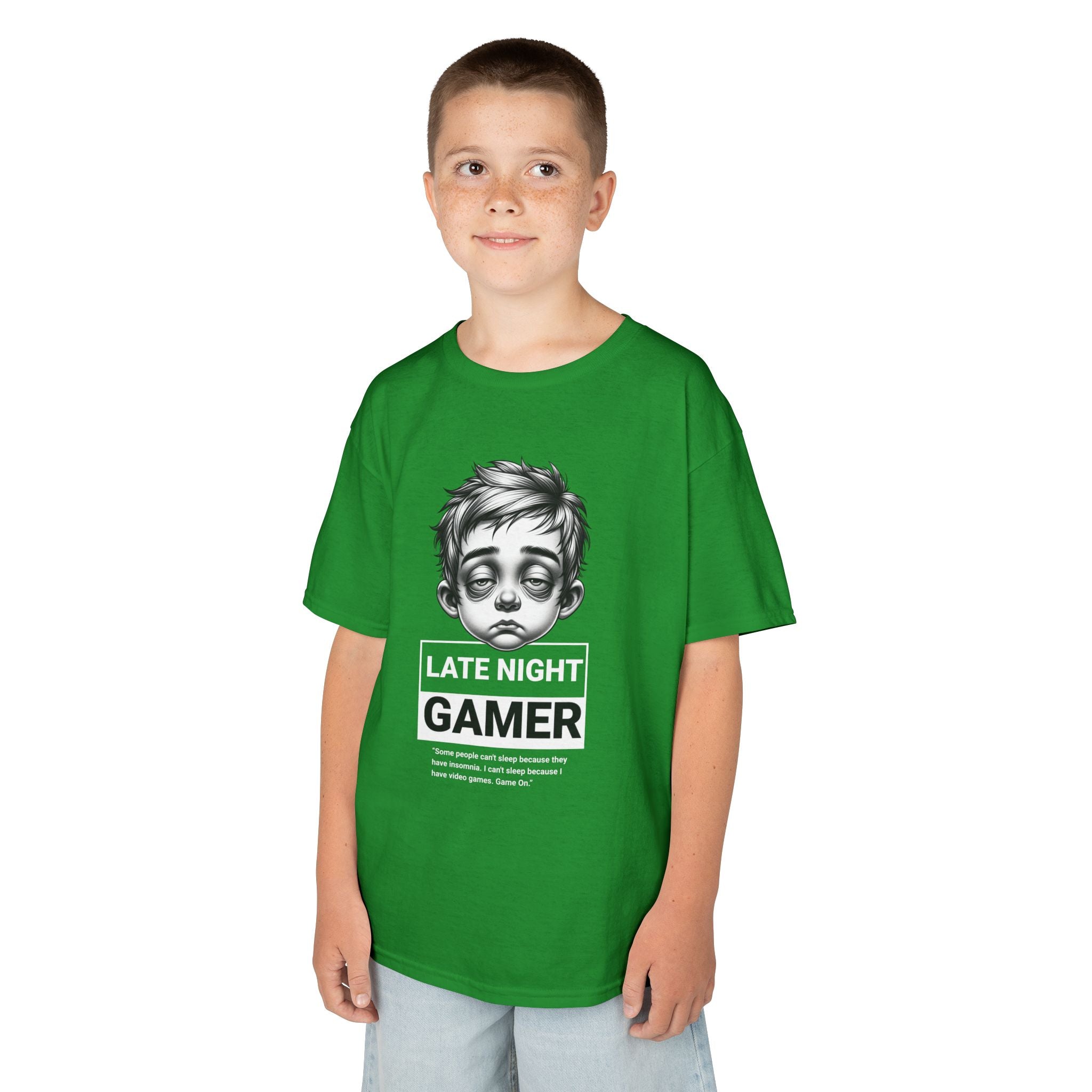 Late Night Gamer – Funny Kids Gaming T-Shirt