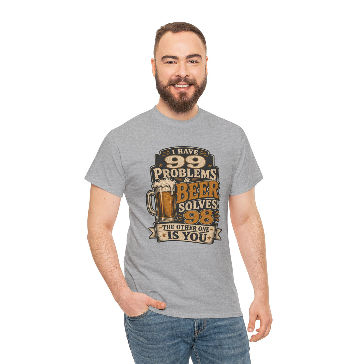 Beer Solves 99 Problems T‑Shirt – Funny Beer Graphic Tee