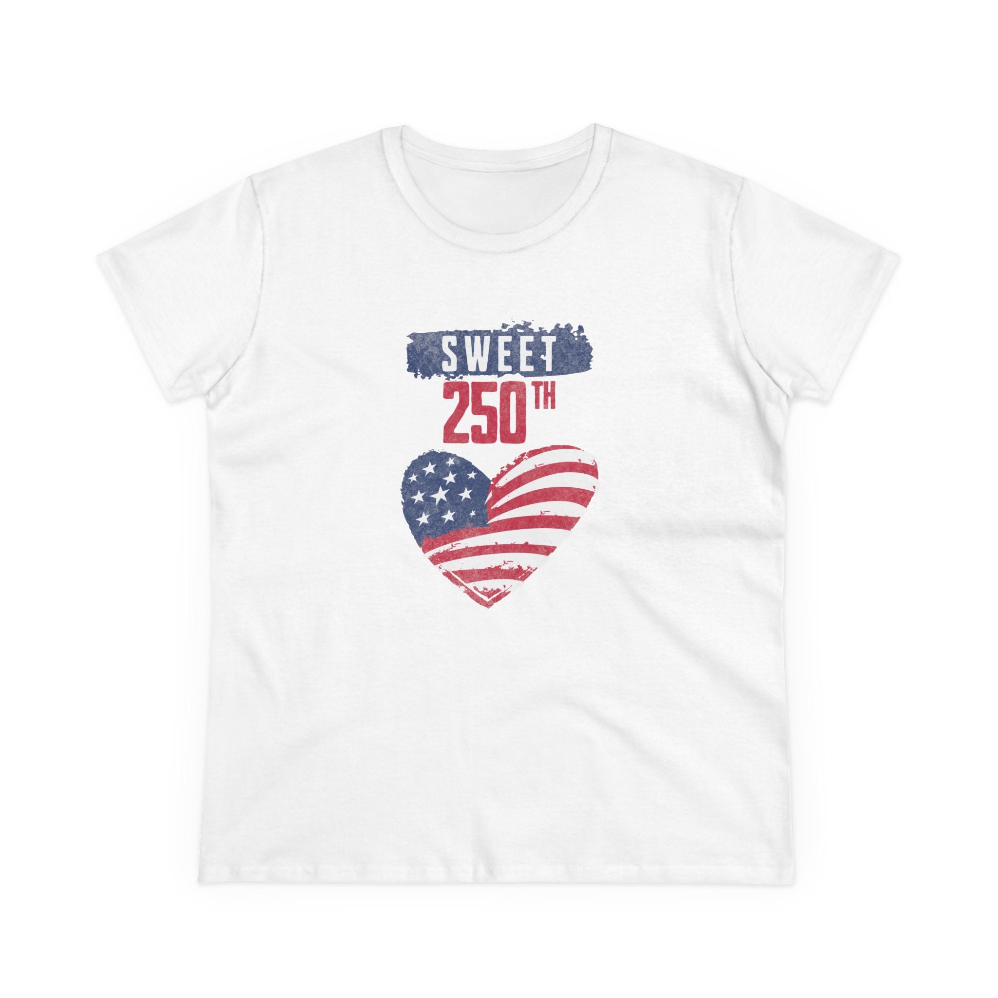 Sweet 250th American Flag Heart T‑Shirt