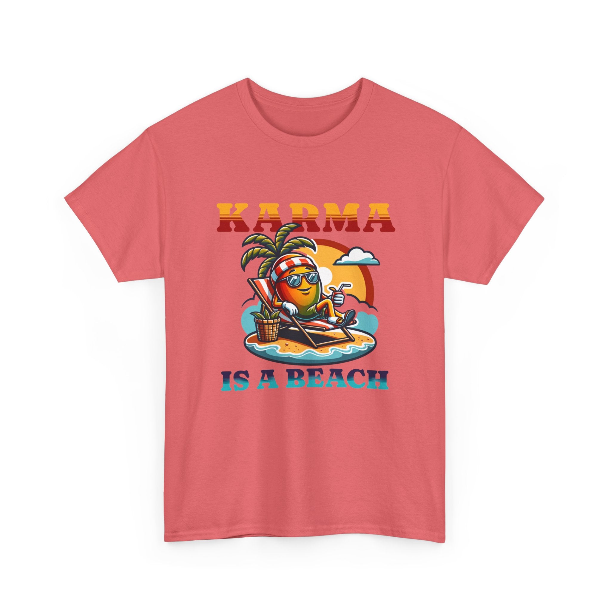 "Karma Is a Beach" Retro Tropical Tee