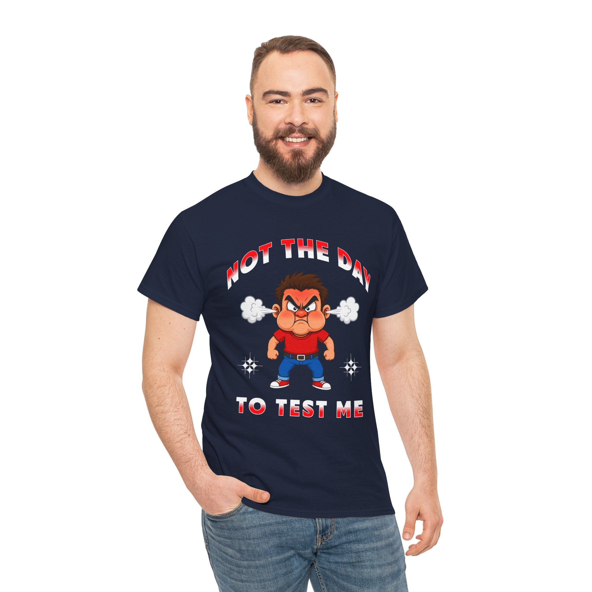 Not The Day To Test Me – Funny Angry Cartoon T-Shirt