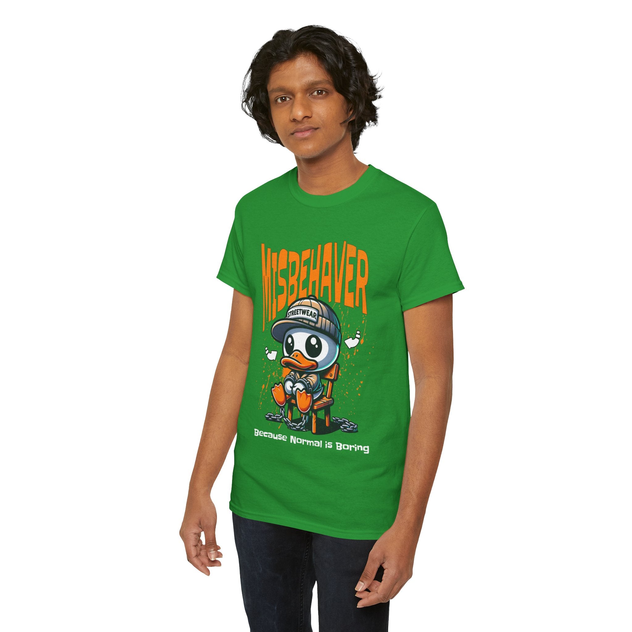 Misbehaver Duck T-Shirt — "Because Normal Is Boring" Graphic Tee