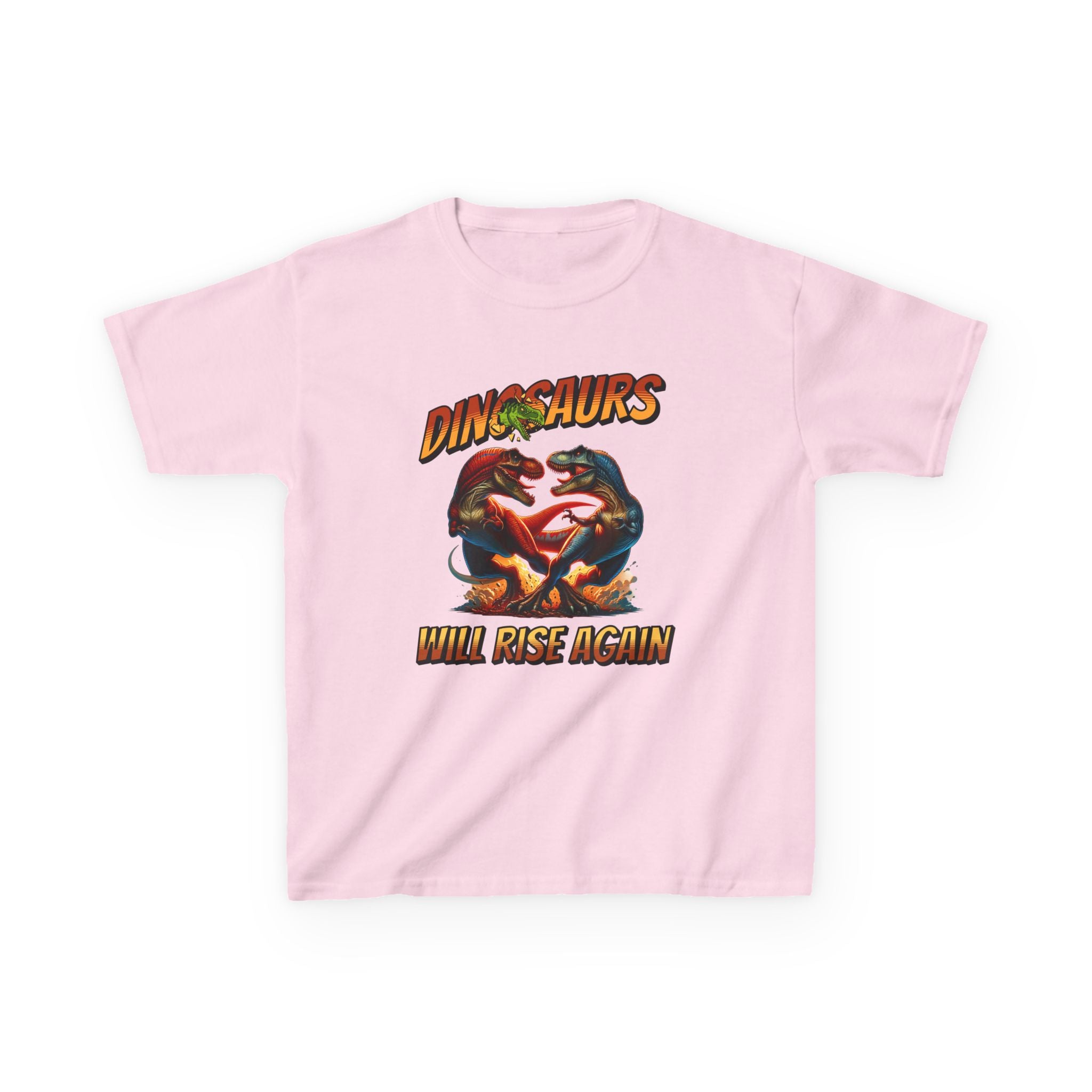 Kids Tee — "Dinosaurs Will Rise Again" Retro T-Rex Graphic