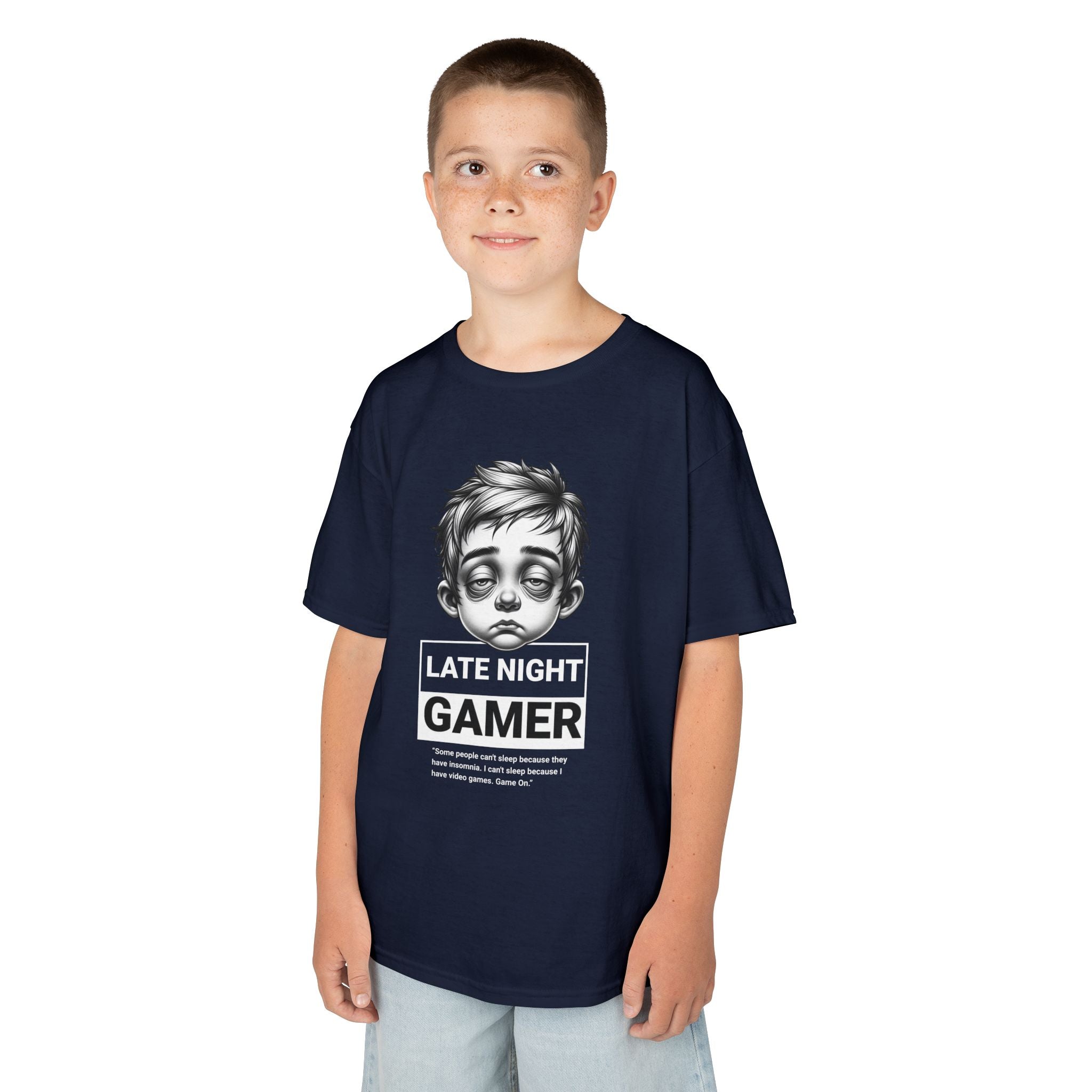 Late Night Gamer – Funny Kids Gaming T-Shirt