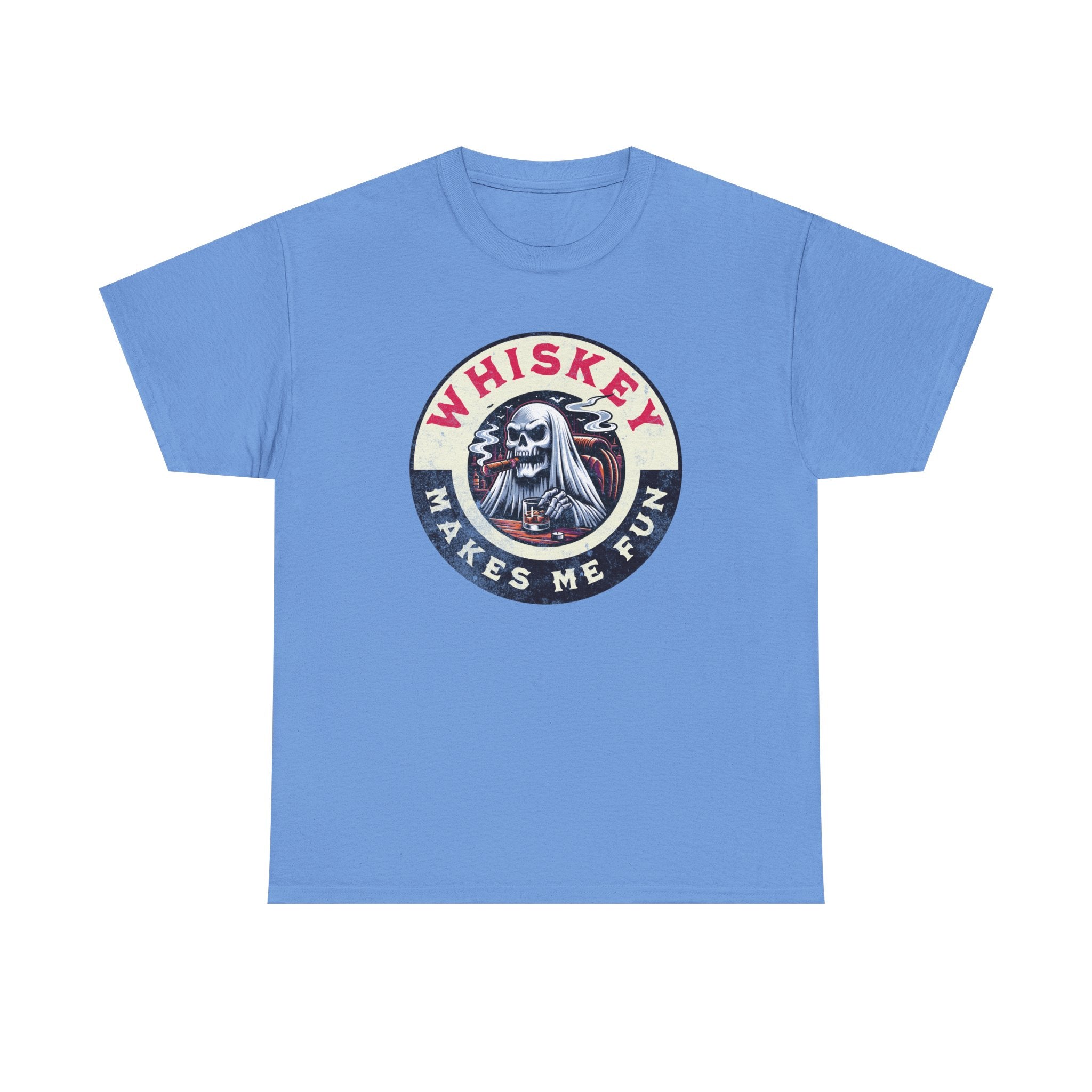 Whiskey Makes Me Fun T-Shirt — Vintage Skull Whiskey Graphic Tee