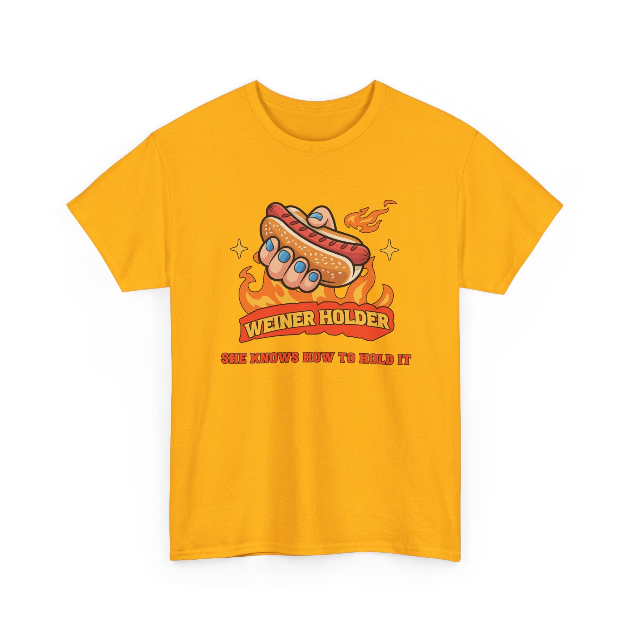 Funny Hot Dog T-Shirt — Weiner Holder Adult-Themed Tee