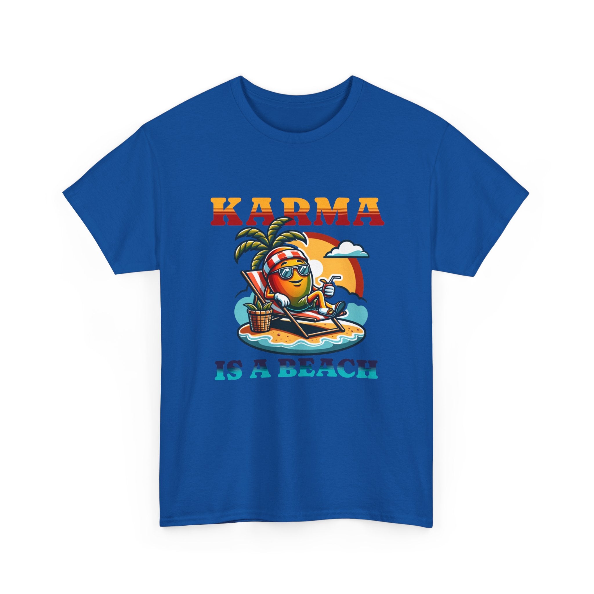 "Karma Is a Beach" Retro Tropical Tee