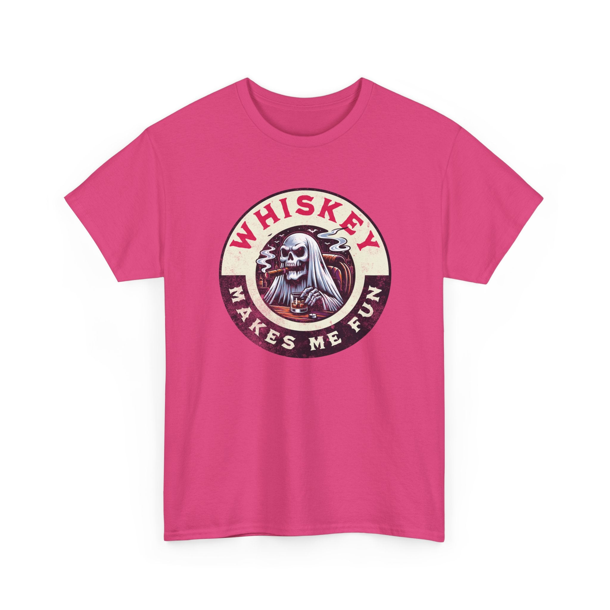 Whiskey Makes Me Fun T-Shirt — Vintage Skull Whiskey Graphic Tee
