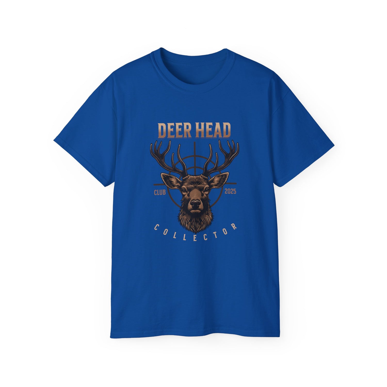 Deer Head Collector Cotton Hunting Tee - Royal Blue