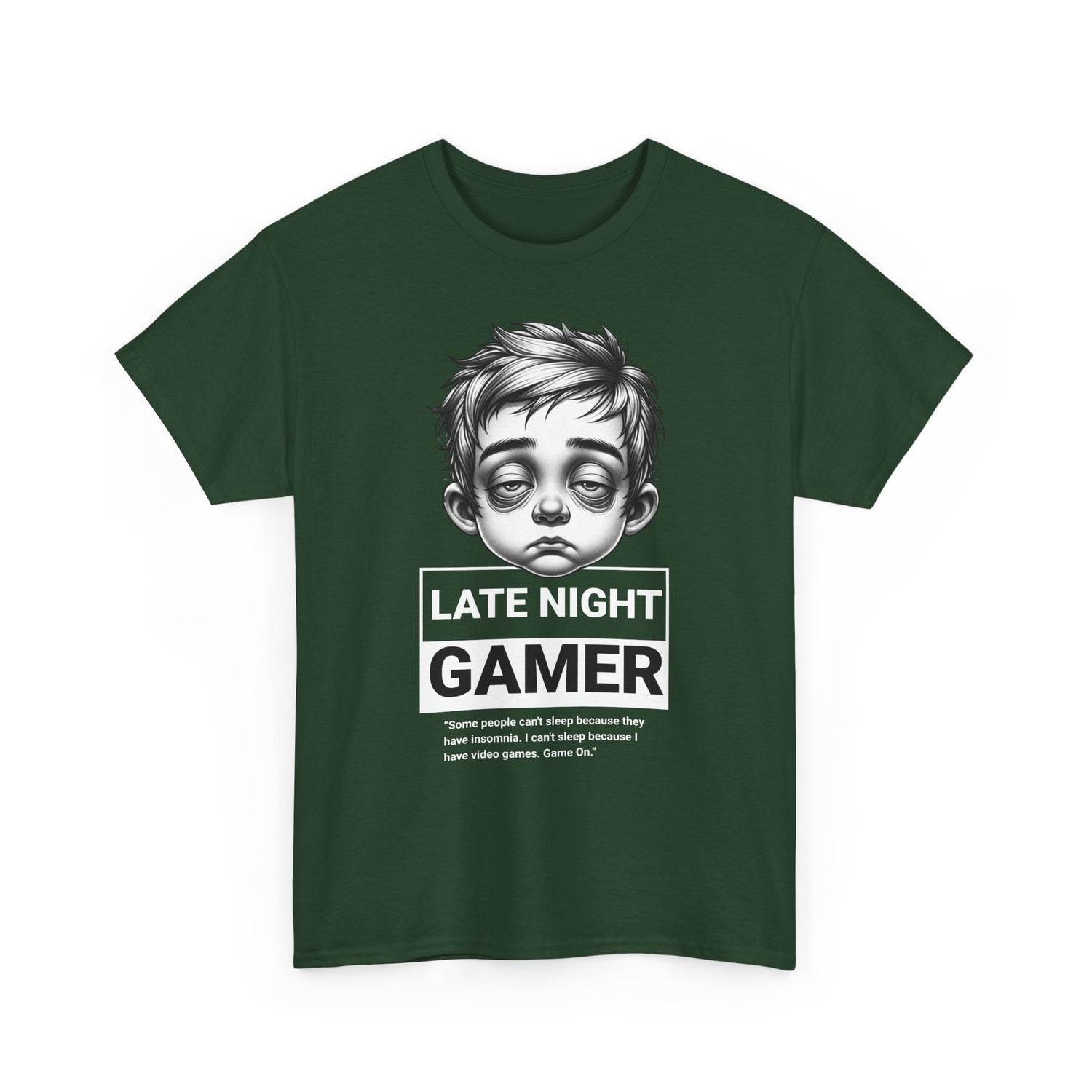Late Night Gamer T-Shirt — Funny Sleepy Gamer Graphic Tee