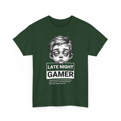 Late Night Gamer T-Shirt — Funny Sleepy Gamer Graphic Tee