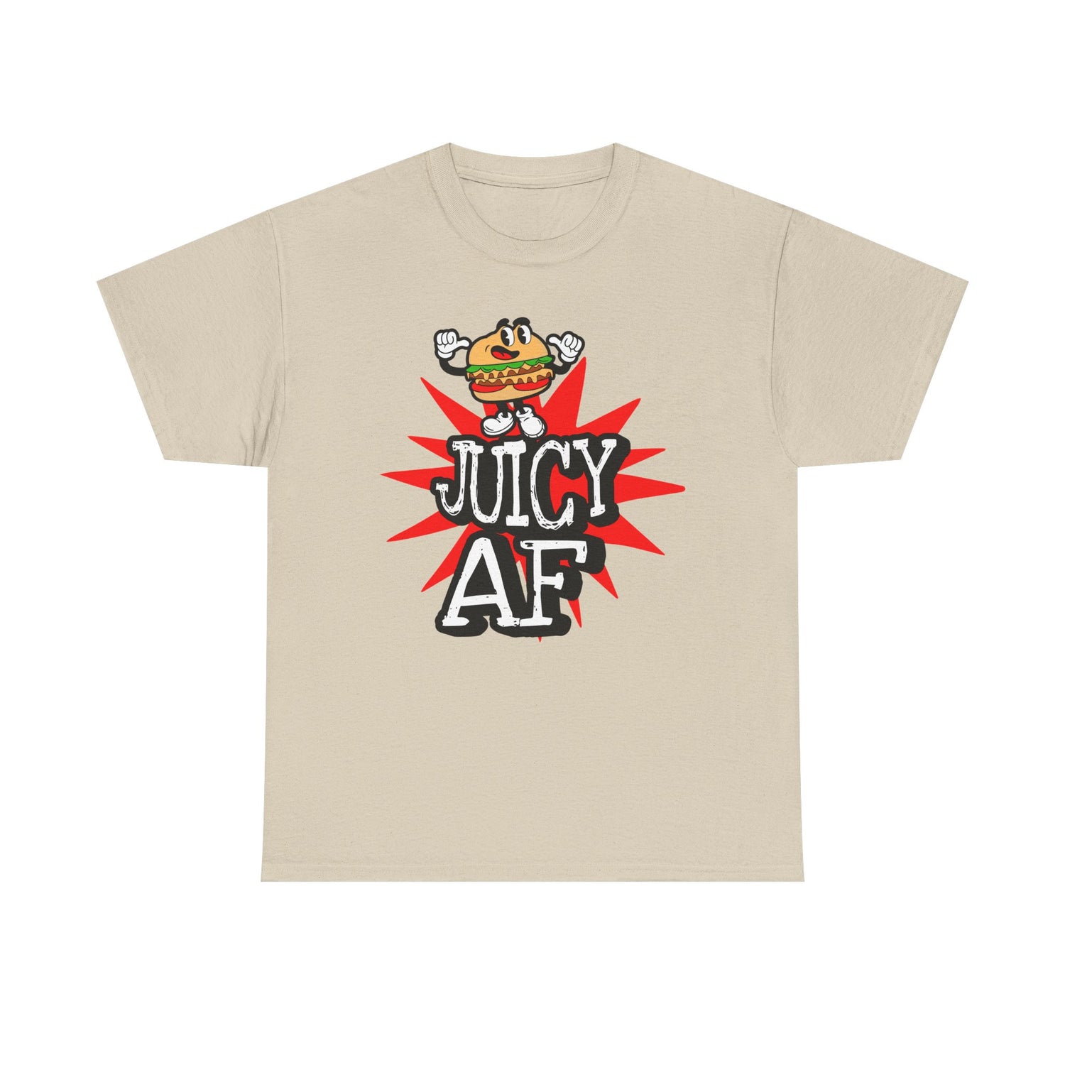 Juicy AF T-Shirt — Retro Cartoon Burger Graphic Tee