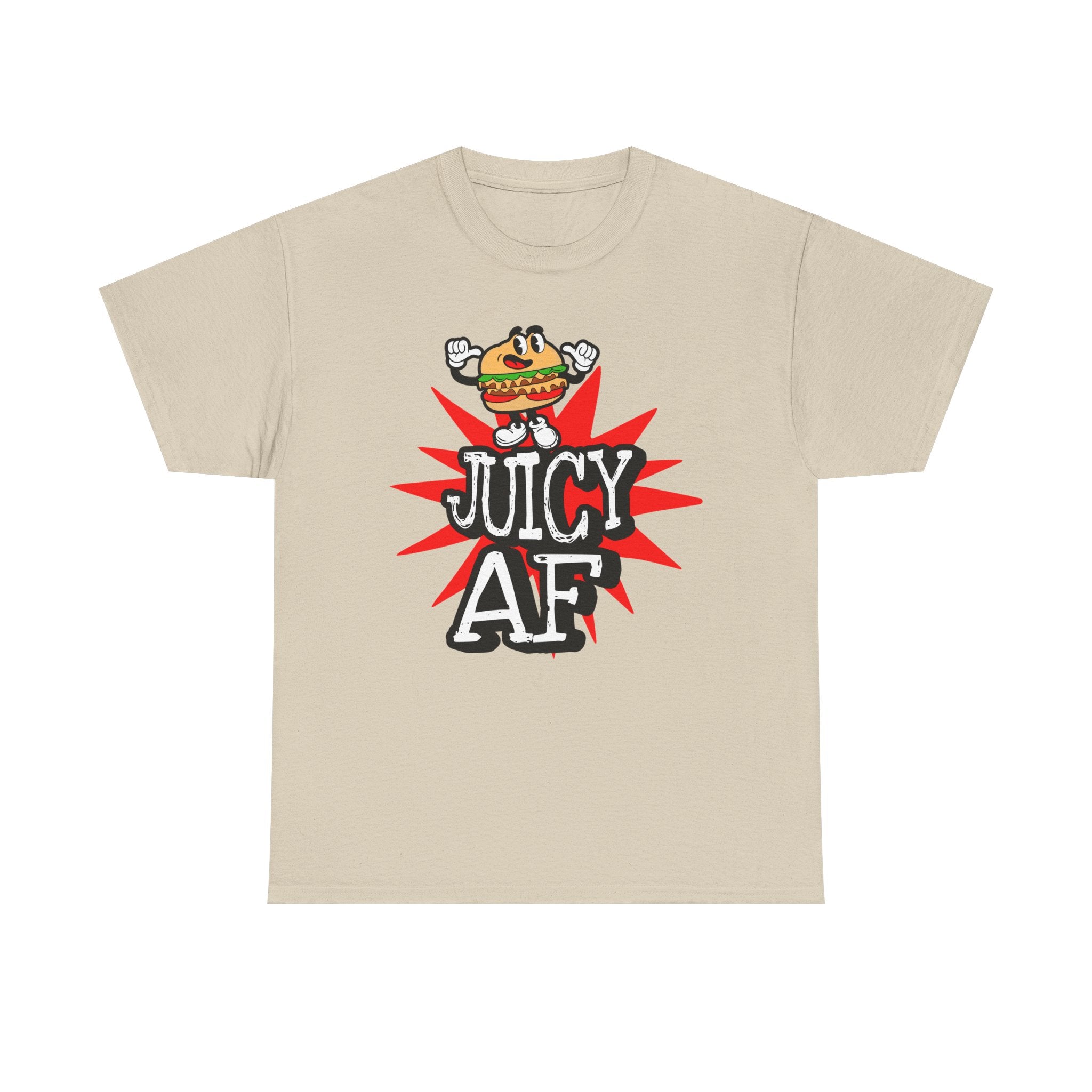 Juicy AF T-Shirt — Retro Cartoon Burger Graphic Tee