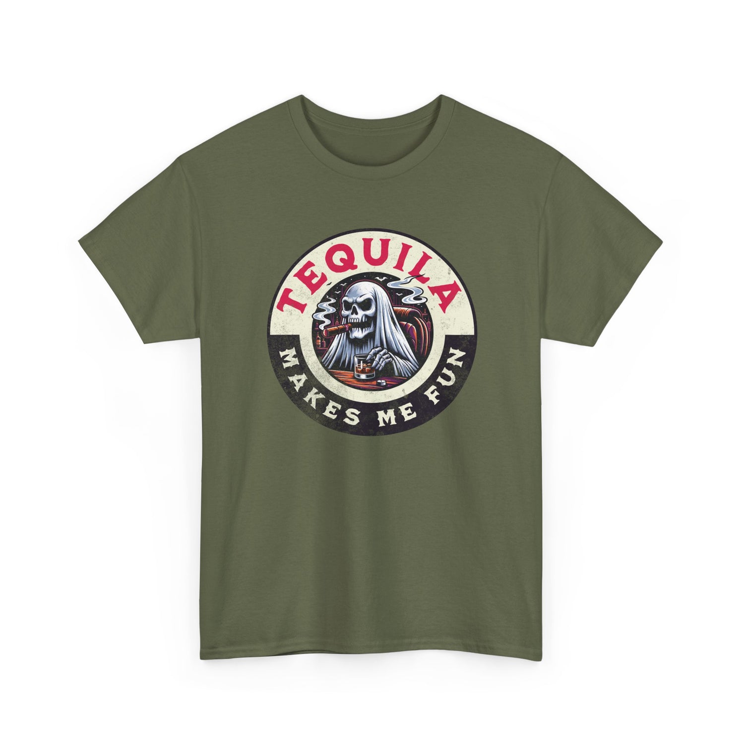 Tequila Makes Me Fun T-Shirt – Funny Party Graphic Tee with Skull &amp; Bottle Design