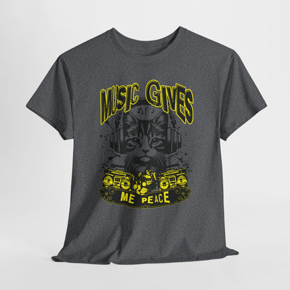 Music Gives Me Peace Cat T-Shirt