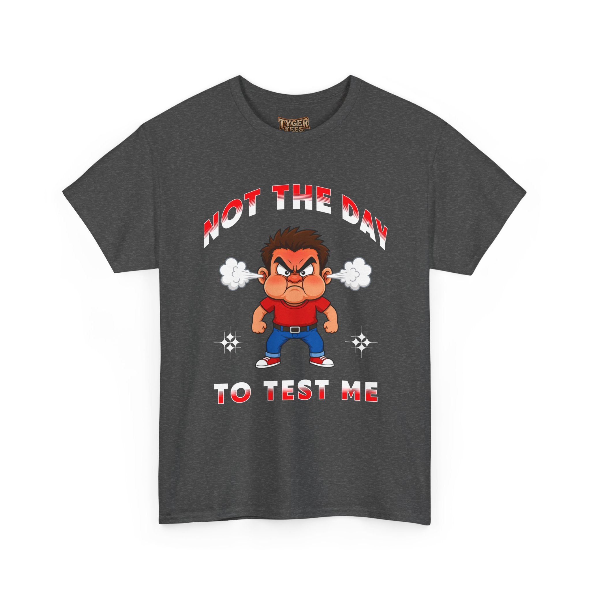 Not The Day To Test Me – Funny Angry Cartoon T-Shirt