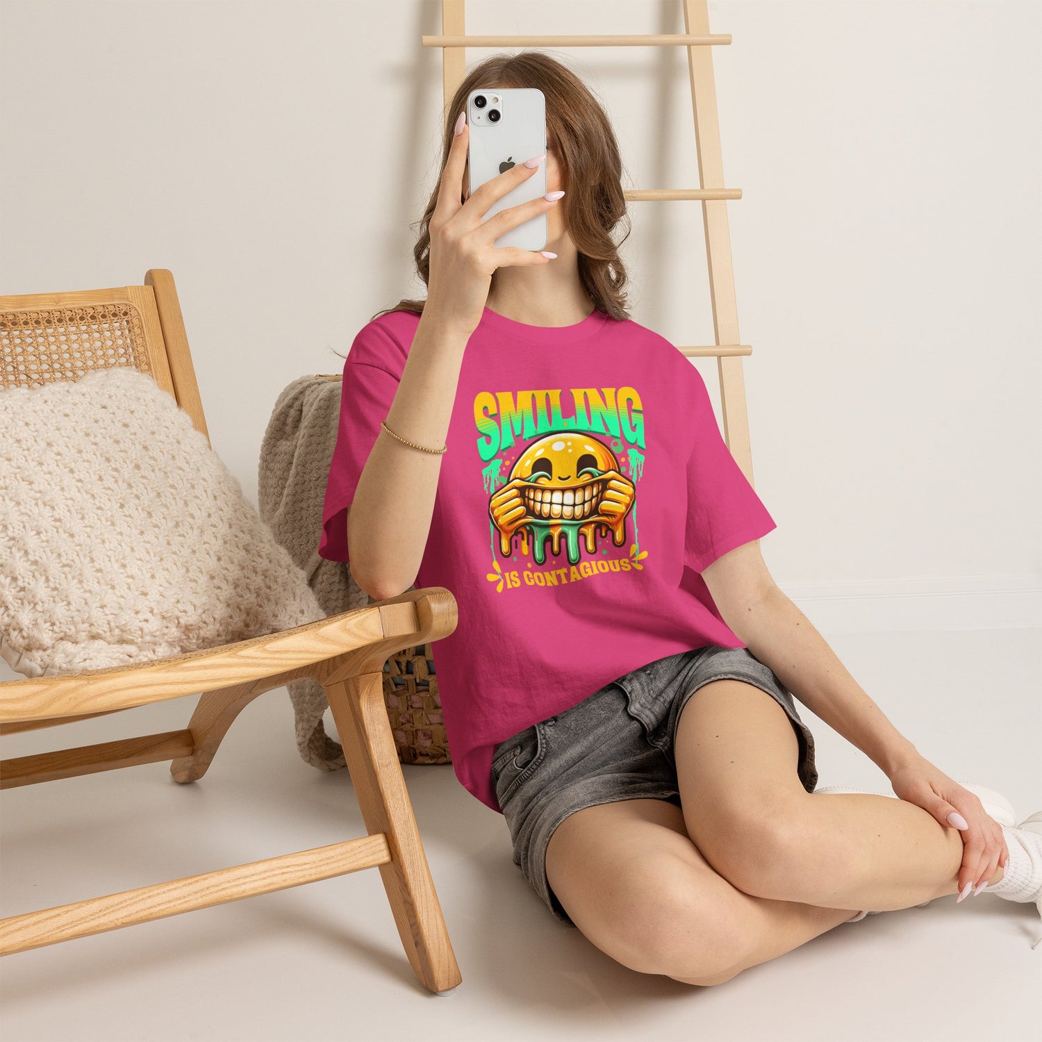 Smiling Is Contagious – Happy Smiley Face T-Shirt