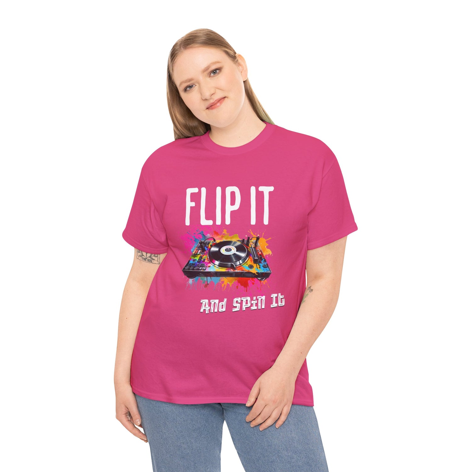 Flip &amp; Spin the Record Unisex Heavy Cotton Tee