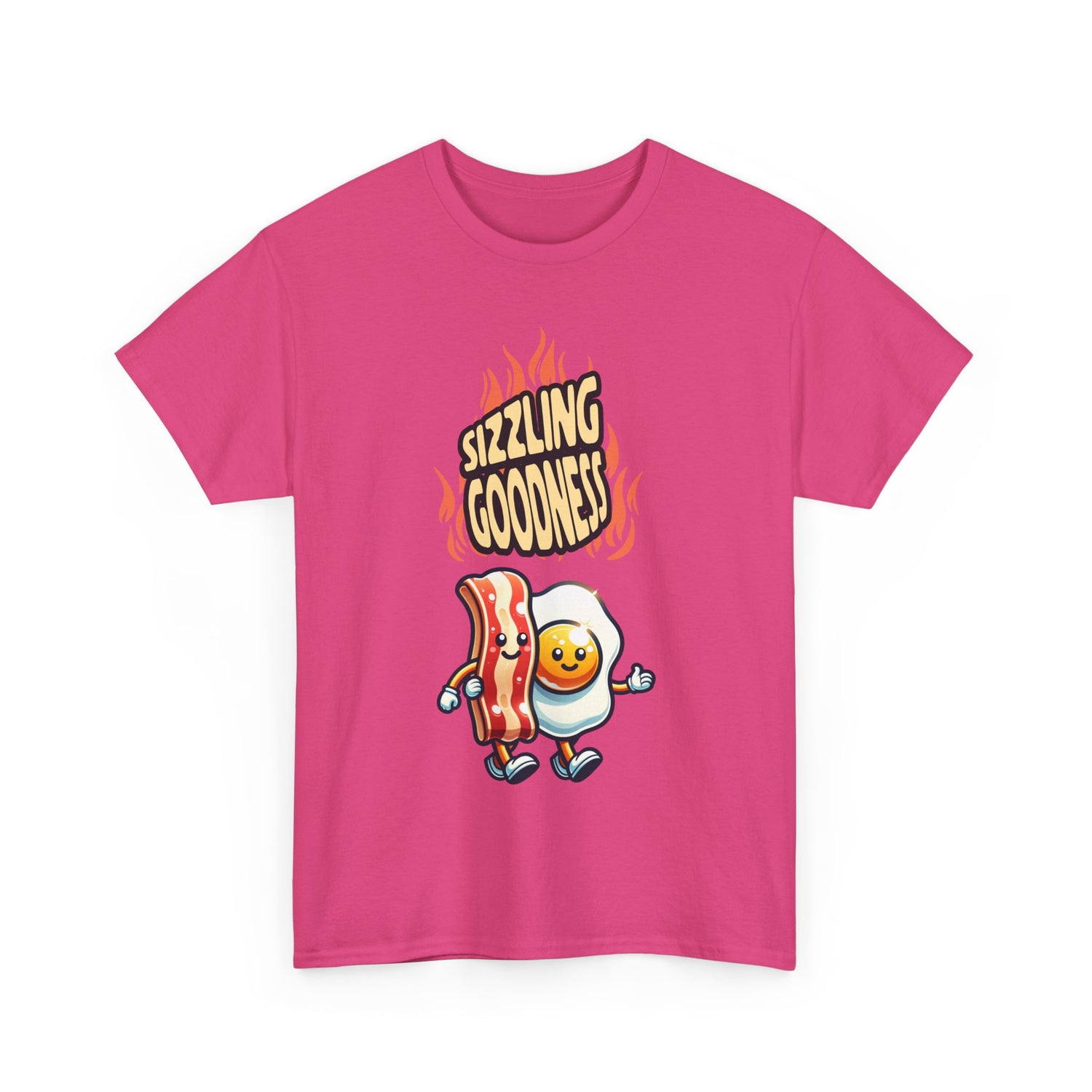 Sizzling Goodness Breakfast T-Shirt — Bacon &amp; Egg Cartoon Tee