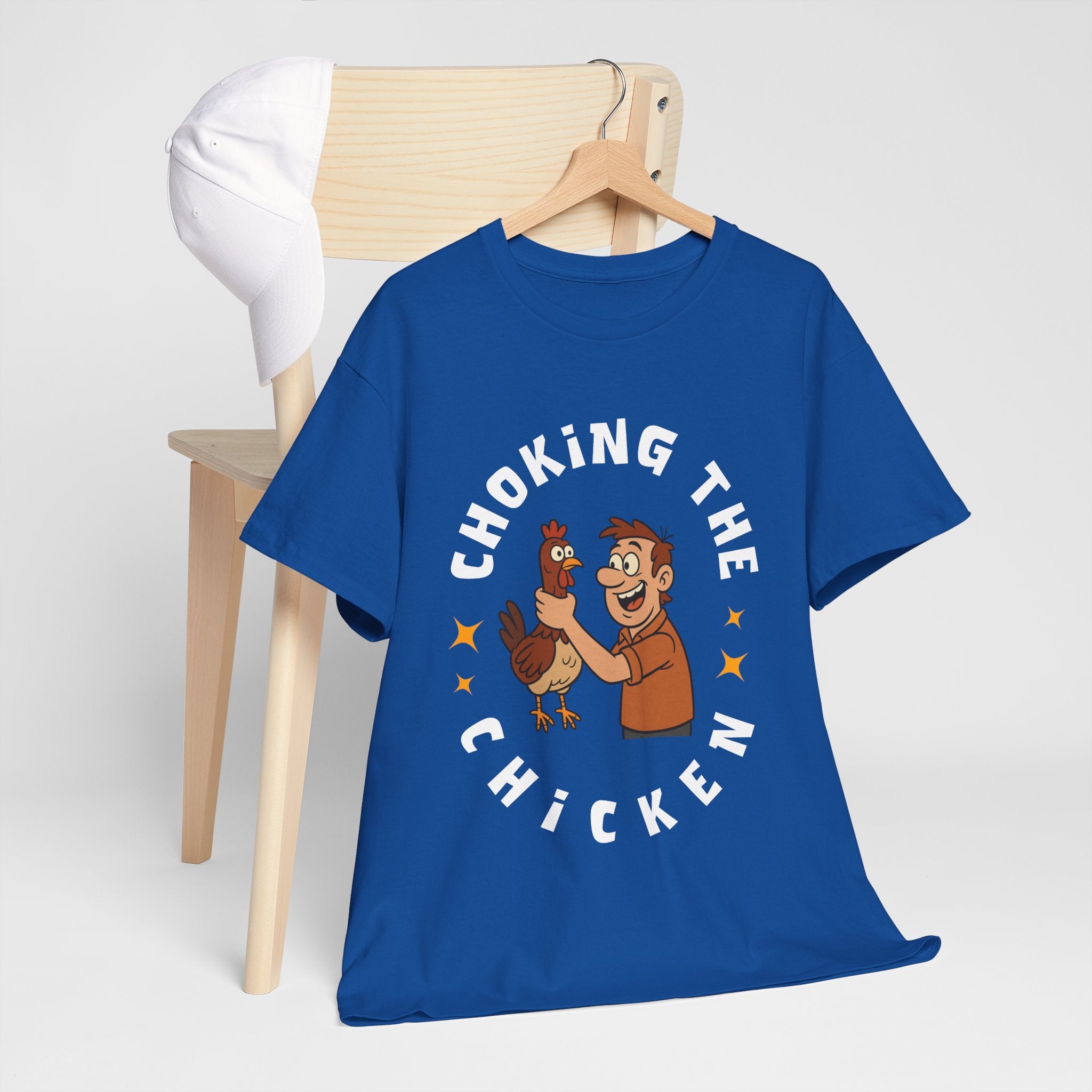 Choking the Chicken T-Shirt — Funny Retro Chicken Holding Graphic Tee