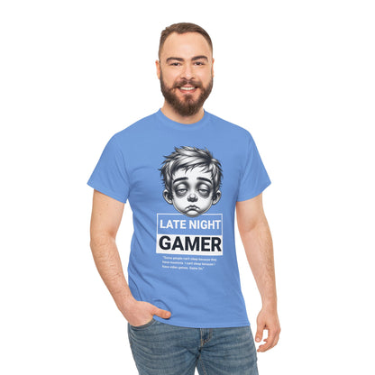 Late Night Gamer T-Shirt — Funny Sleepy Gamer Graphic Tee