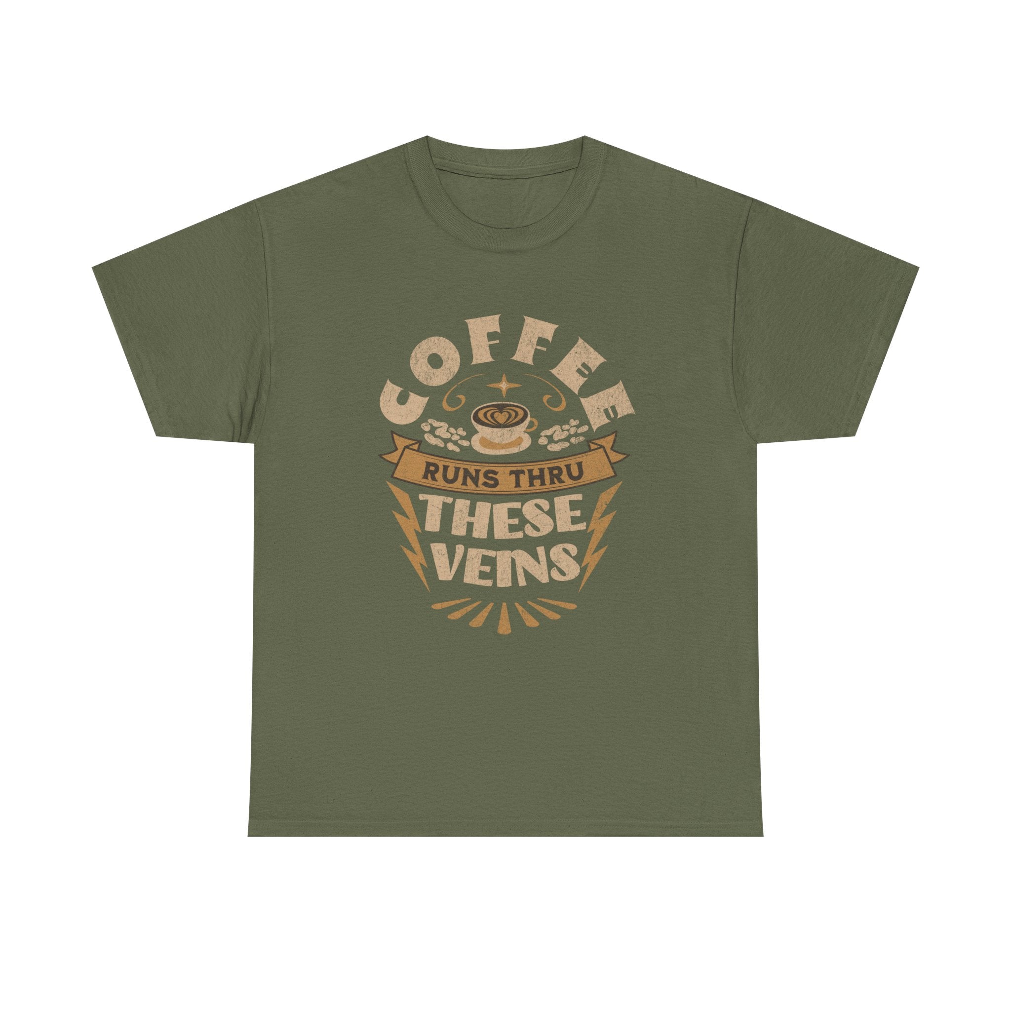 Coffee Runs Through These Veins – Funny Coffee Lover T-Shirt