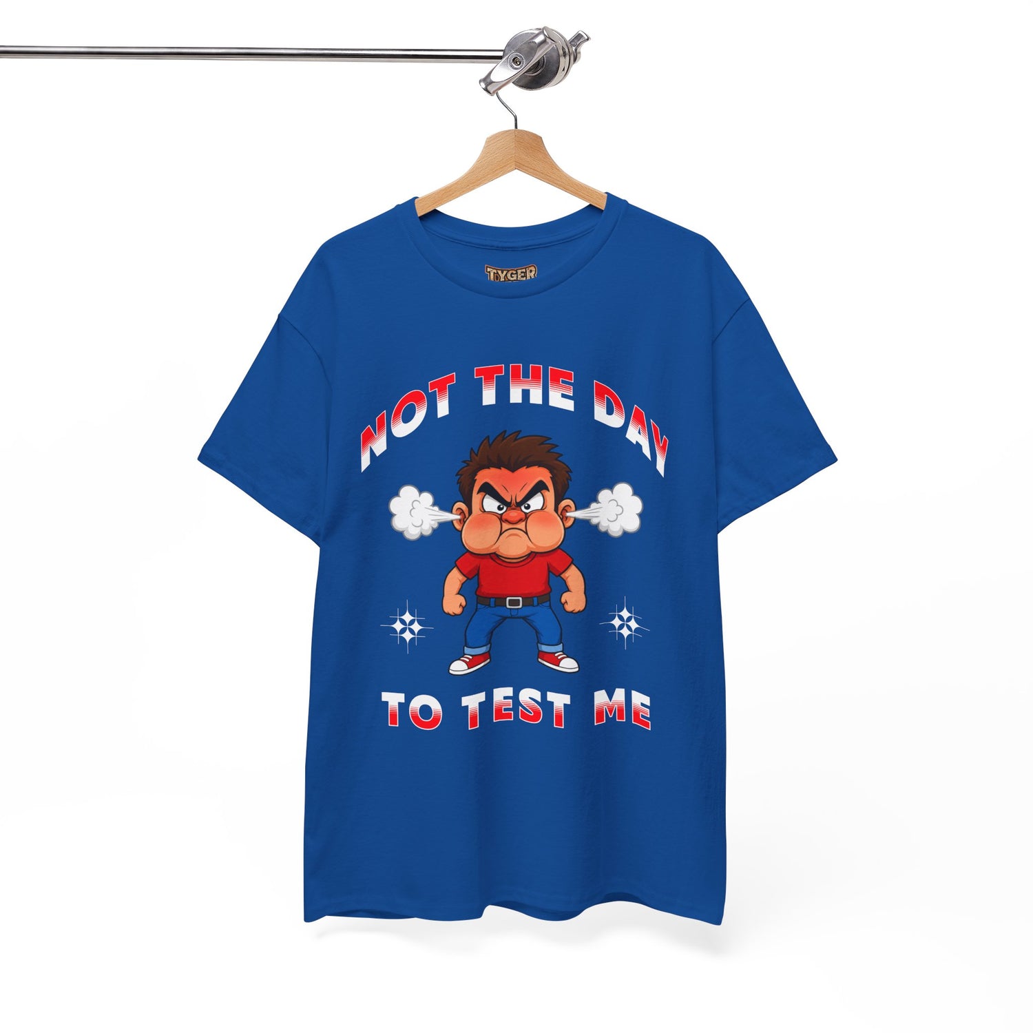 Not The Day To Test Me – Funny Angry Cartoon T-Shirt