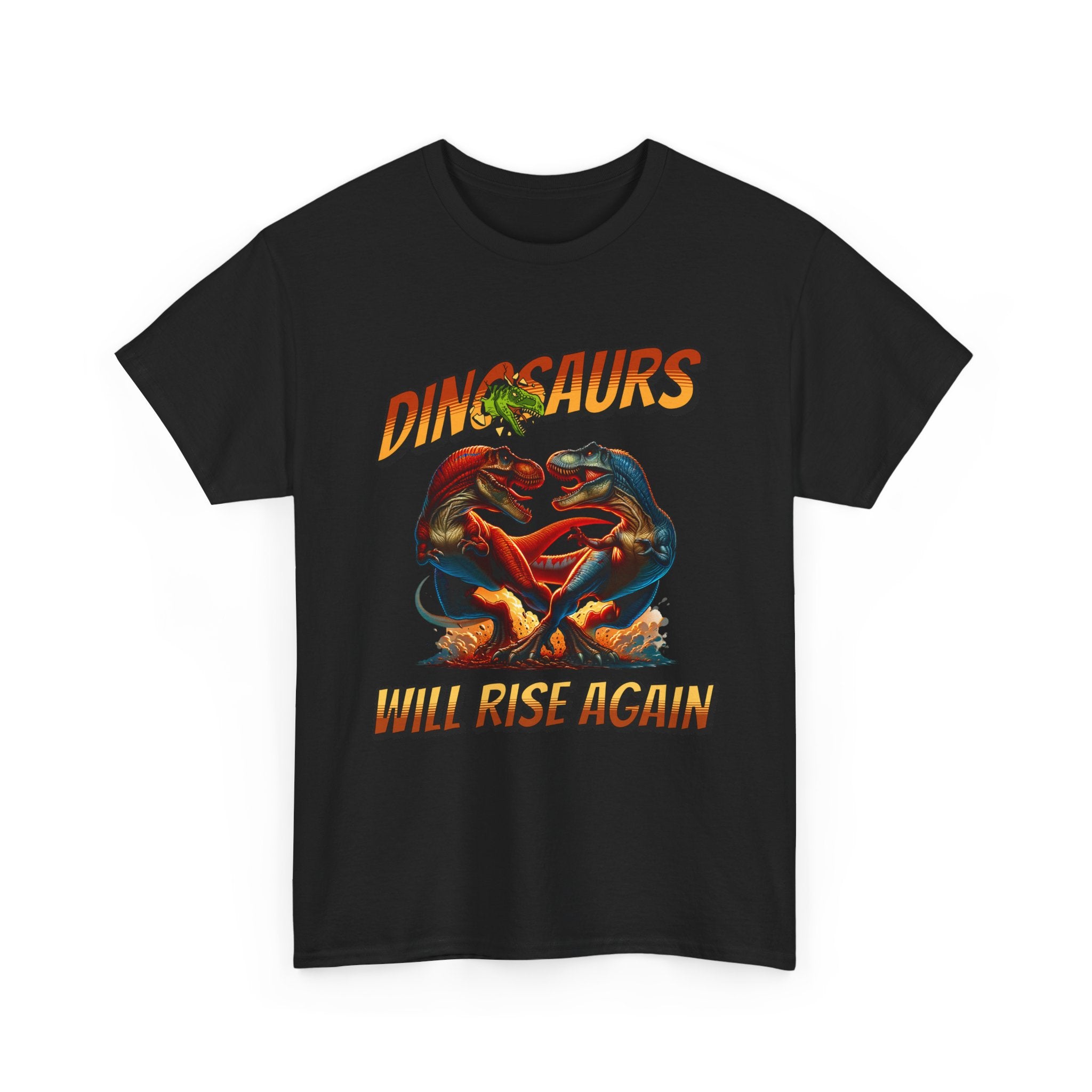 Dinosaur Graphic Tee – "Dinosaurs Will Rise Again" Retro Jurassic T‑Shirt