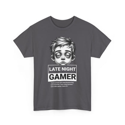 Late Night Gamer T-Shirt — Funny Sleepy Gamer Graphic Tee