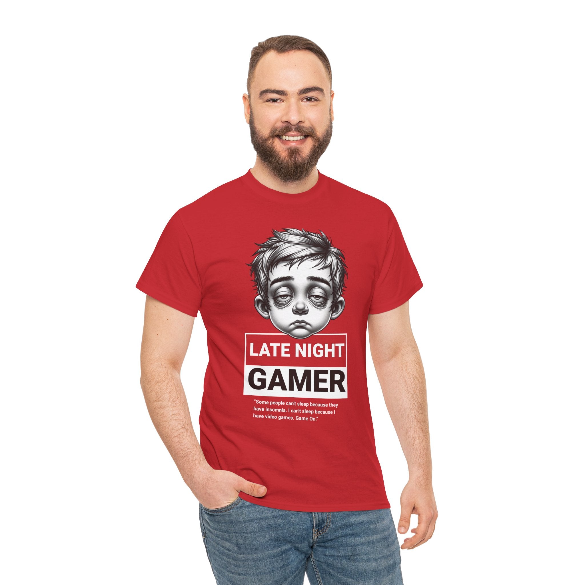 Late Night Gamer T-Shirt — Funny Sleepy Gamer Graphic Tee