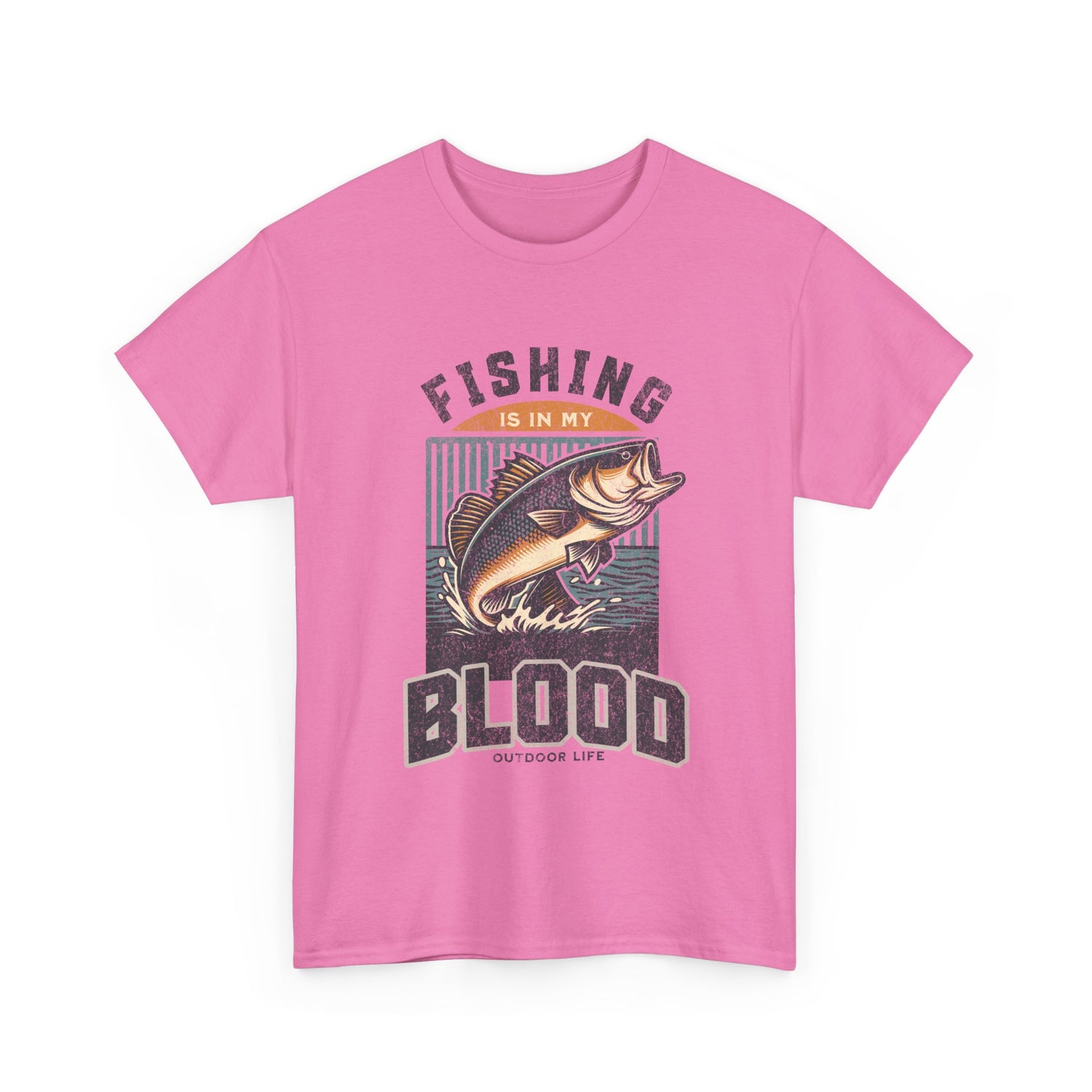 Fishing Is My Blood T-Shirt — Retro Bass Graphic Tee for Anglers